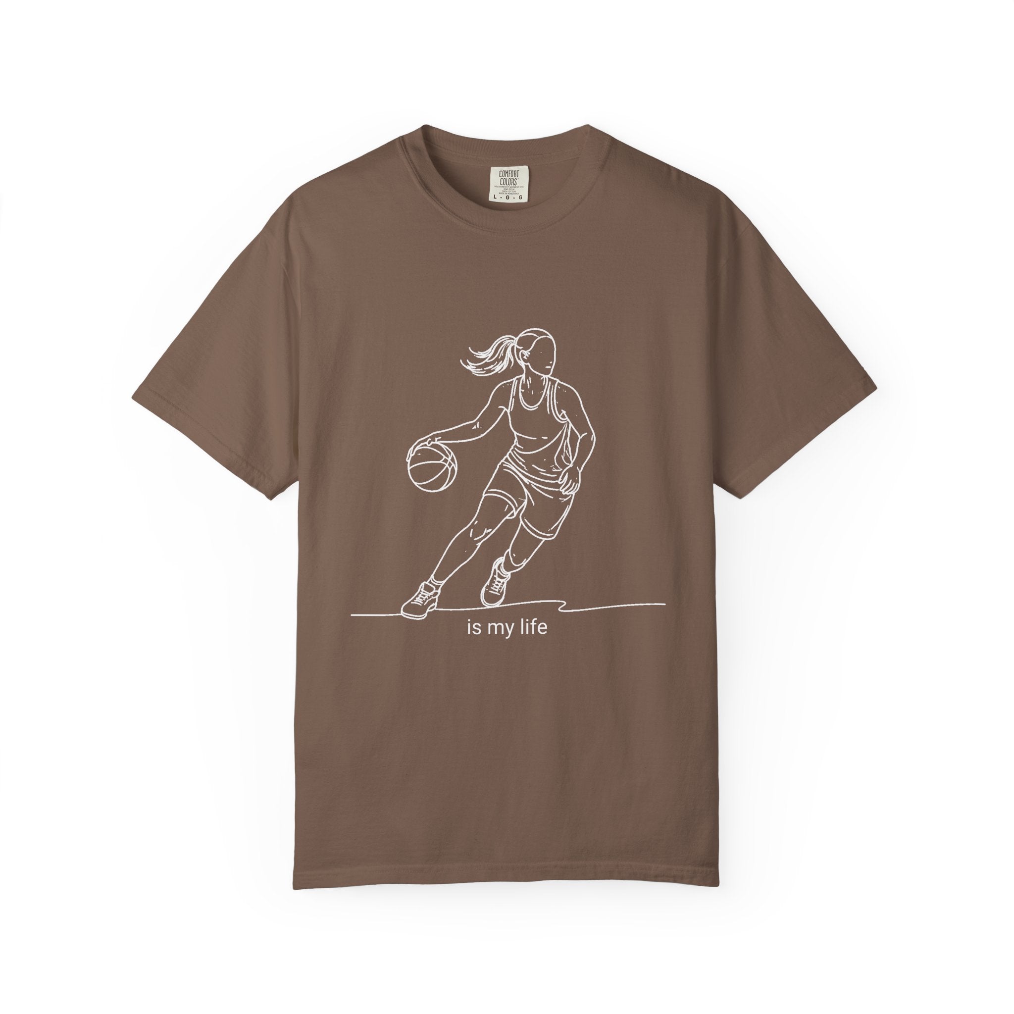 Basketball Is My Life T-Shirt — Women's Hoops Line Art Tee