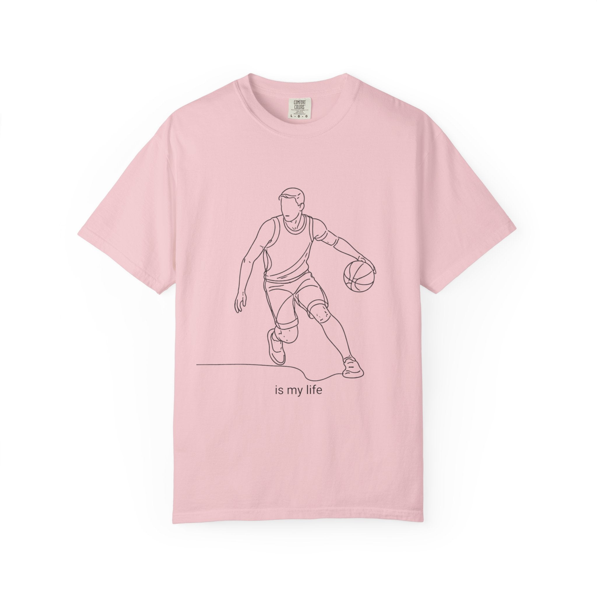 Basketball Is My Life T-Shirt — Minimal Line Art Basketball Tee