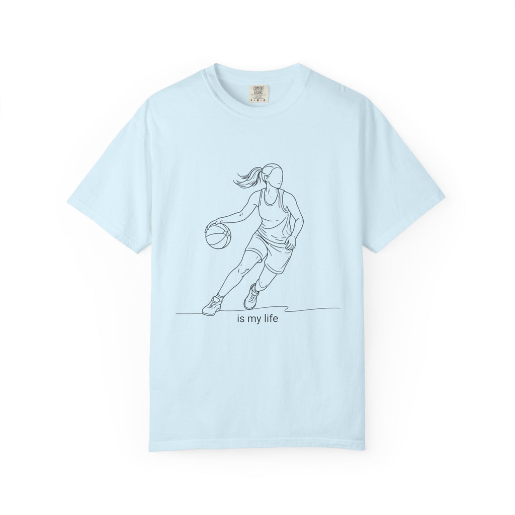 Basketball Is My Life T-Shirt — Women's Hoops Line Art Tee