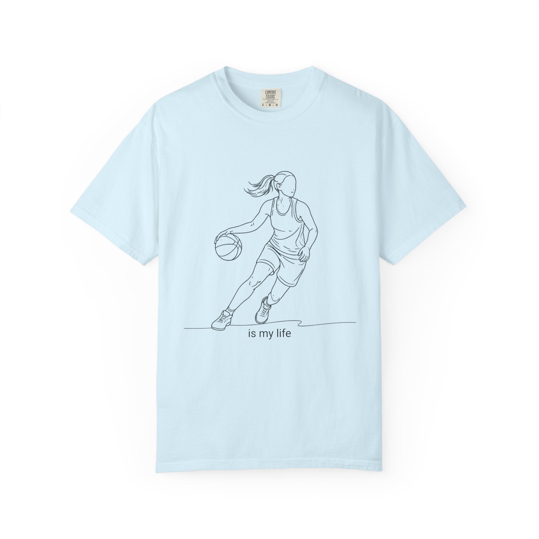Basketball Is My Life T-Shirt — Women's Hoops Line Art Tee