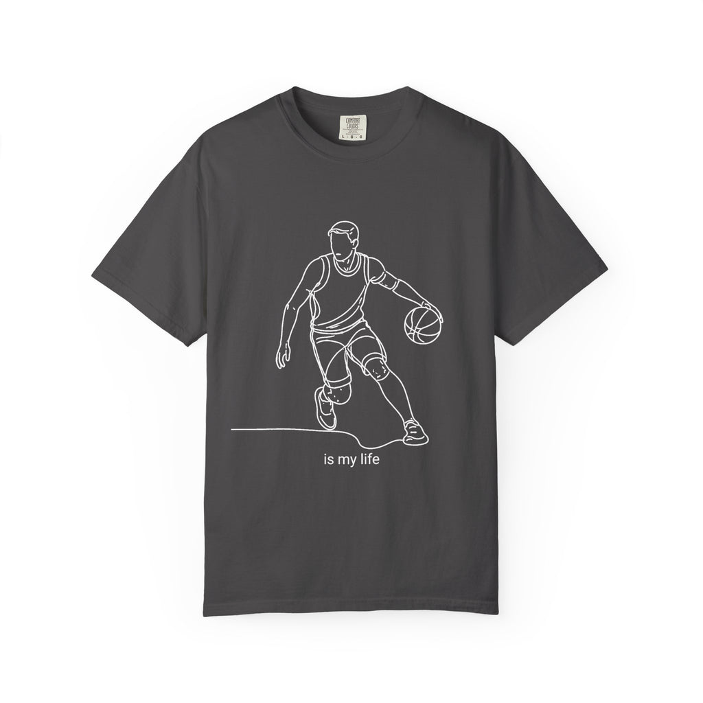 Basketball Is My Life T-Shirt — Minimal Line Art Basketball Tee