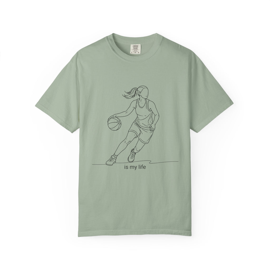 Basketball Is My Life T-Shirt — Women's Hoops Line Art Tee