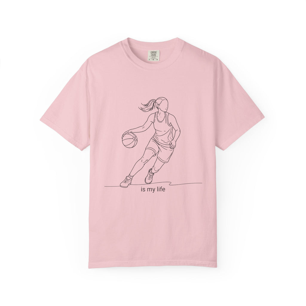 Basketball Is My Life T-Shirt — Women's Hoops Line Art Tee