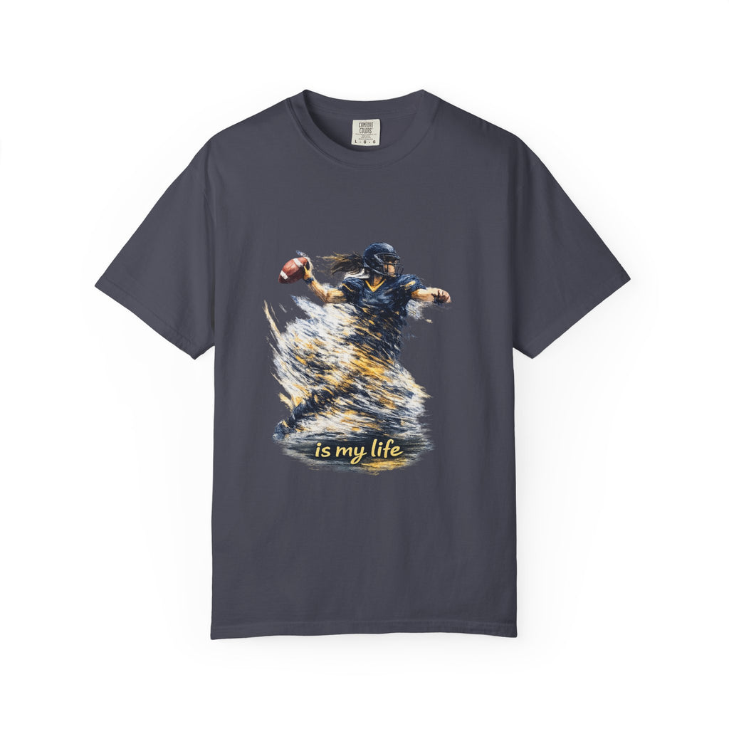 Football Female Player 'Is My Life' Graphic T-Shirt