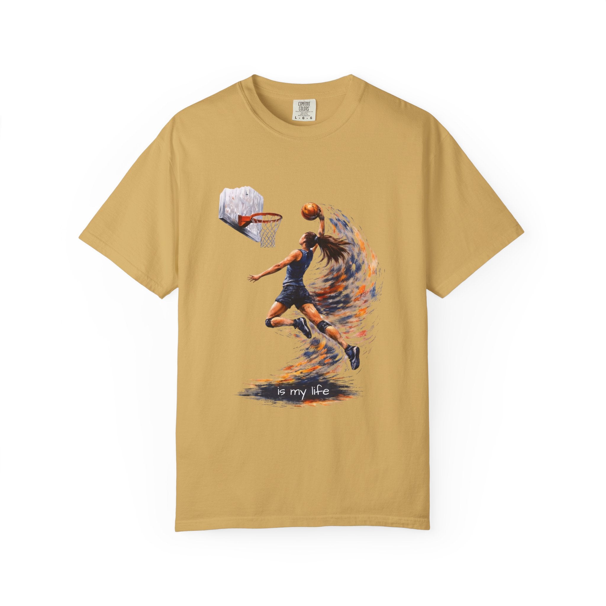Basketball Dunk Graphic T-Shirt — "Basketball is my life" Player Art Tee