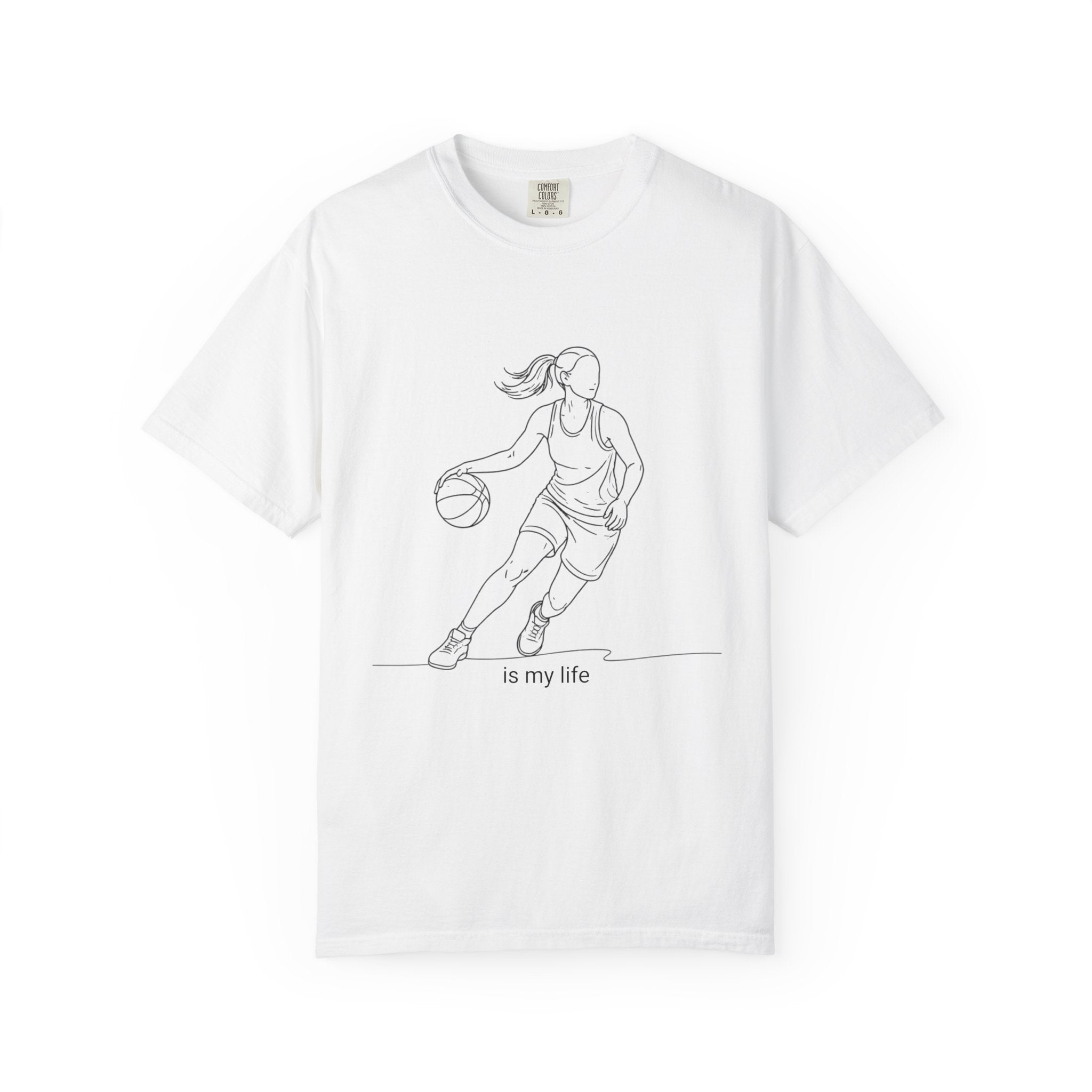 Basketball Is My Life T-Shirt — Women's Hoops Line Art Tee