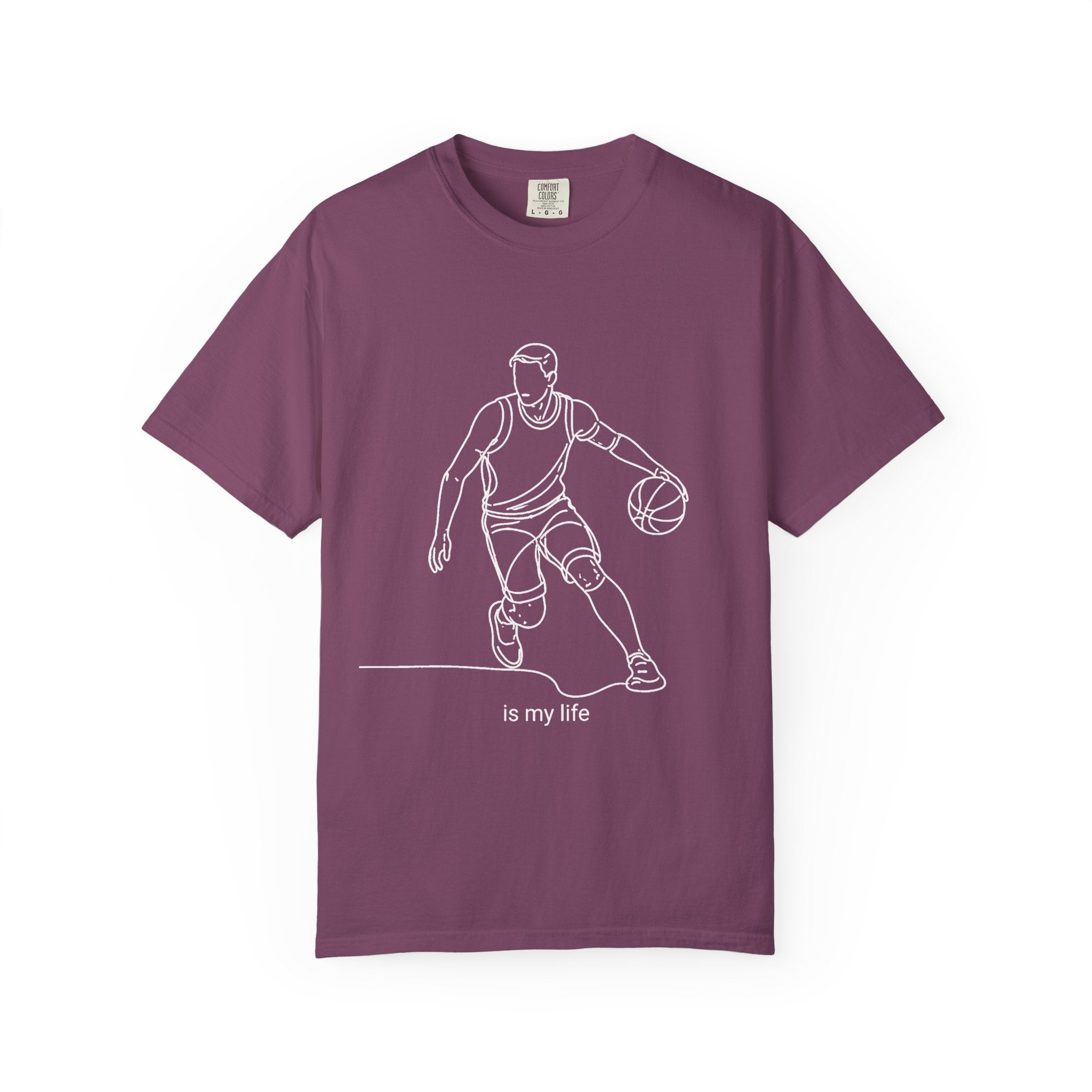 Basketball Is My Life T-Shirt — Minimal Line Art Basketball Tee