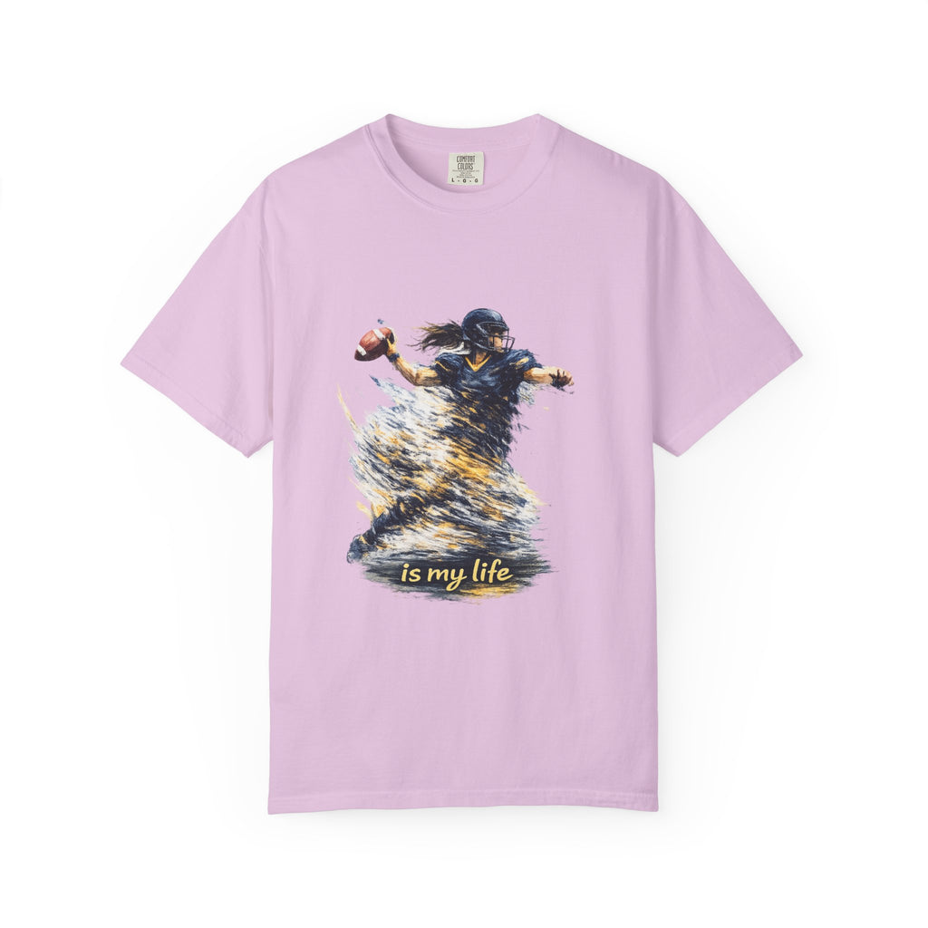 Football Female Player 'Is My Life' Graphic T-Shirt