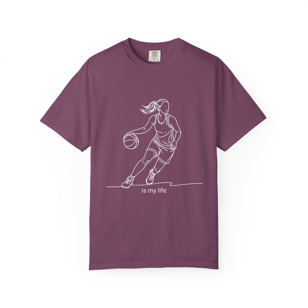 Basketball Is My Life T-Shirt — Women's Hoops Line Art Tee
