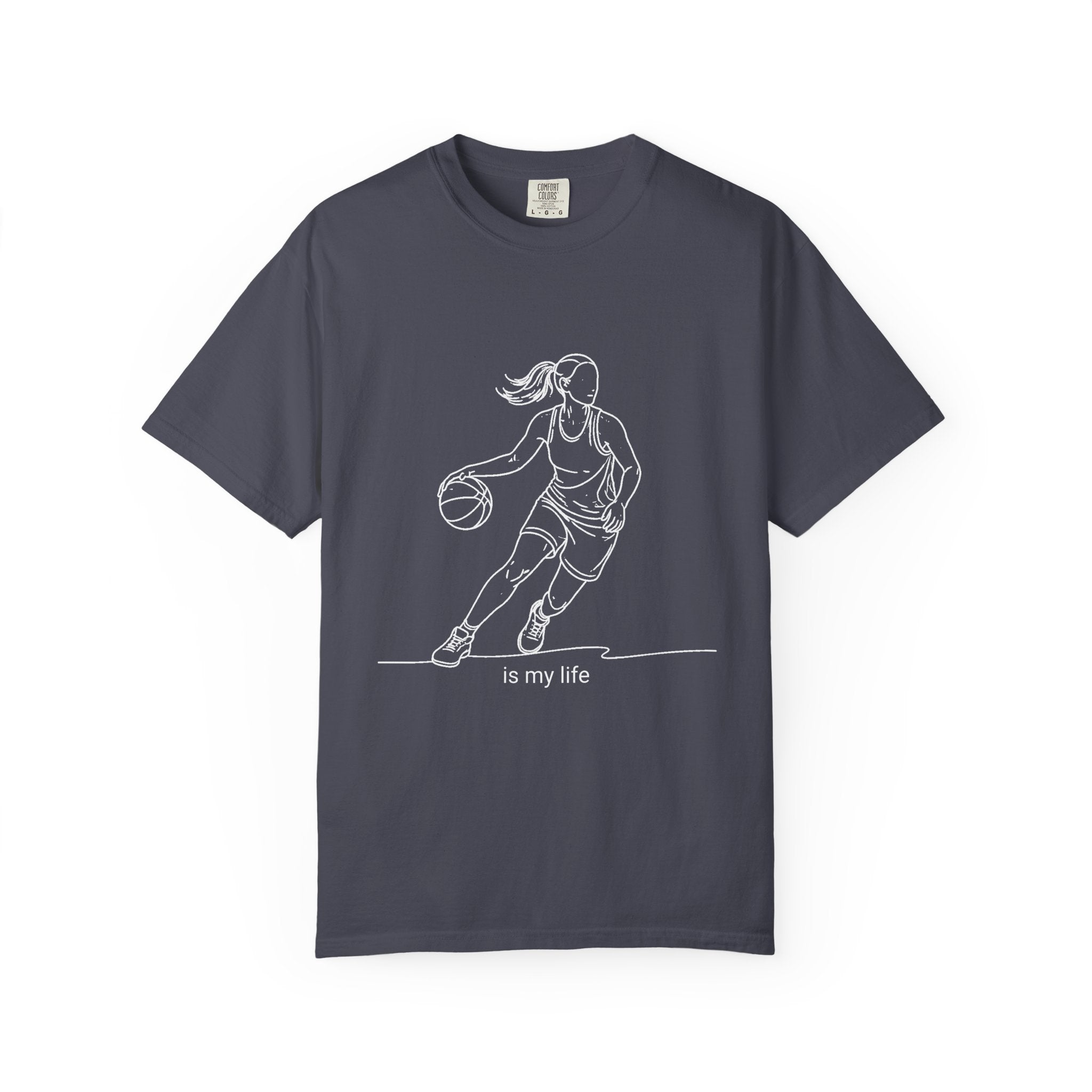 Basketball Is My Life T-Shirt — Women's Hoops Line Art Tee