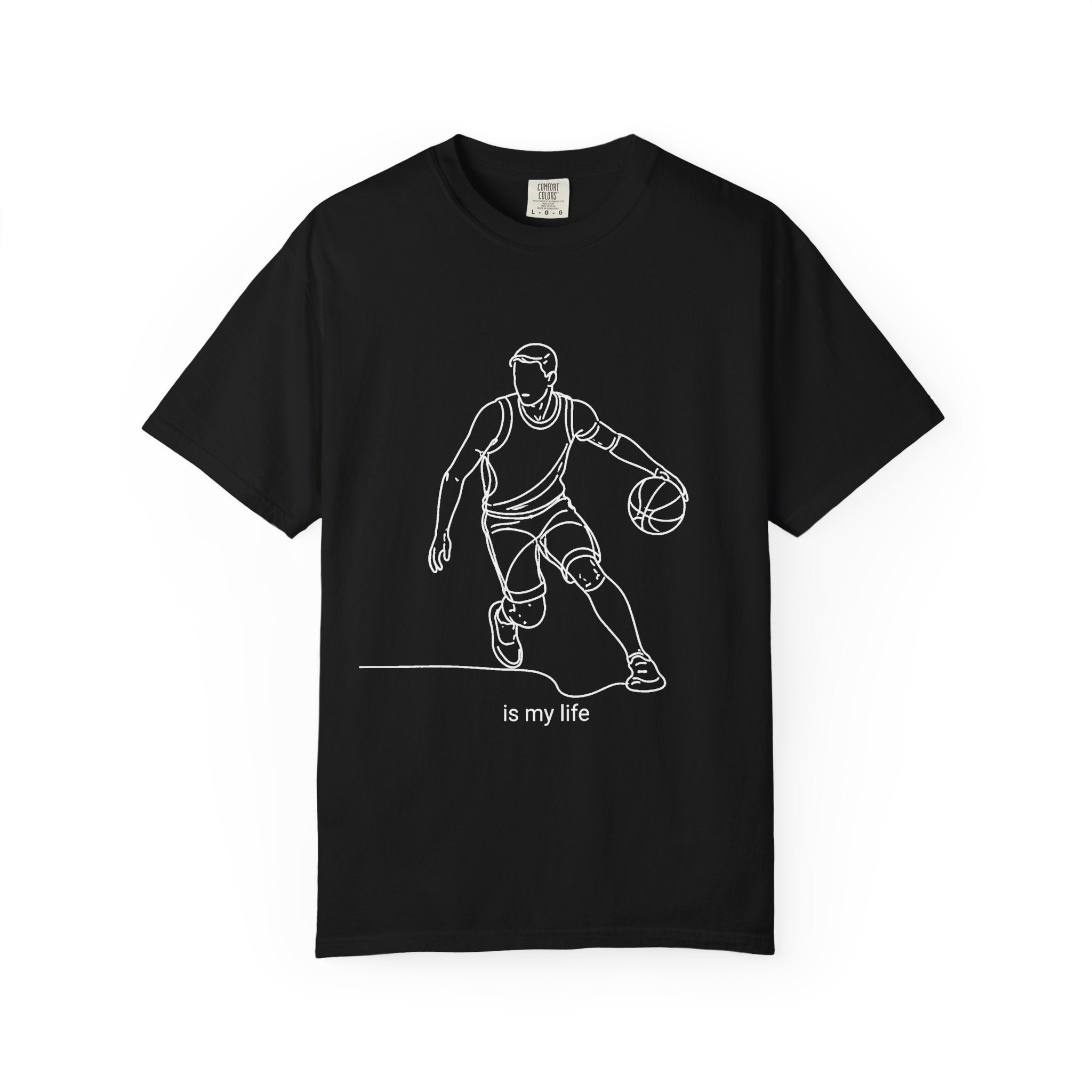 Basketball Is My Life T-Shirt — Minimal Line Art Basketball Tee