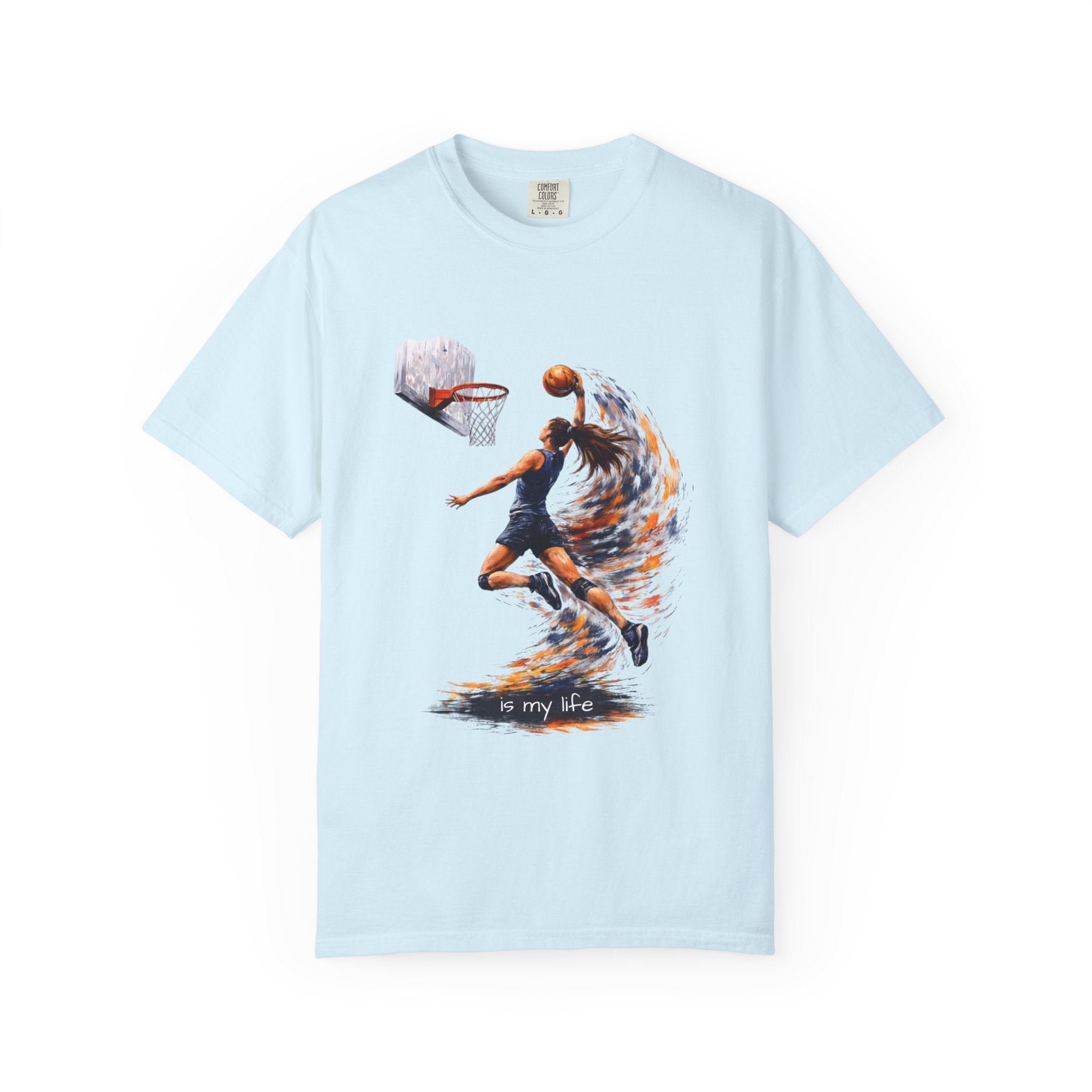 Basketball Dunk Graphic T-Shirt — "Basketball is my life" Player Art Tee