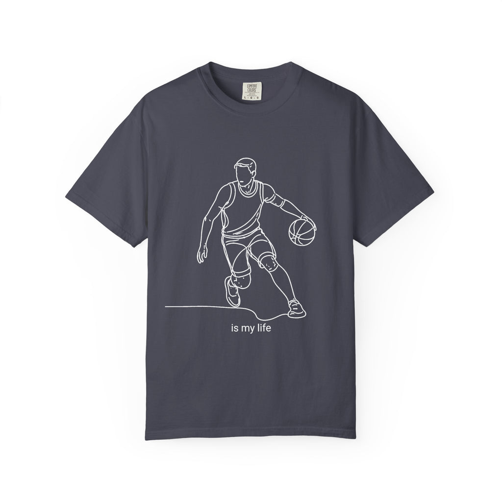 Basketball Is My Life T-Shirt — Minimal Line Art Basketball Tee