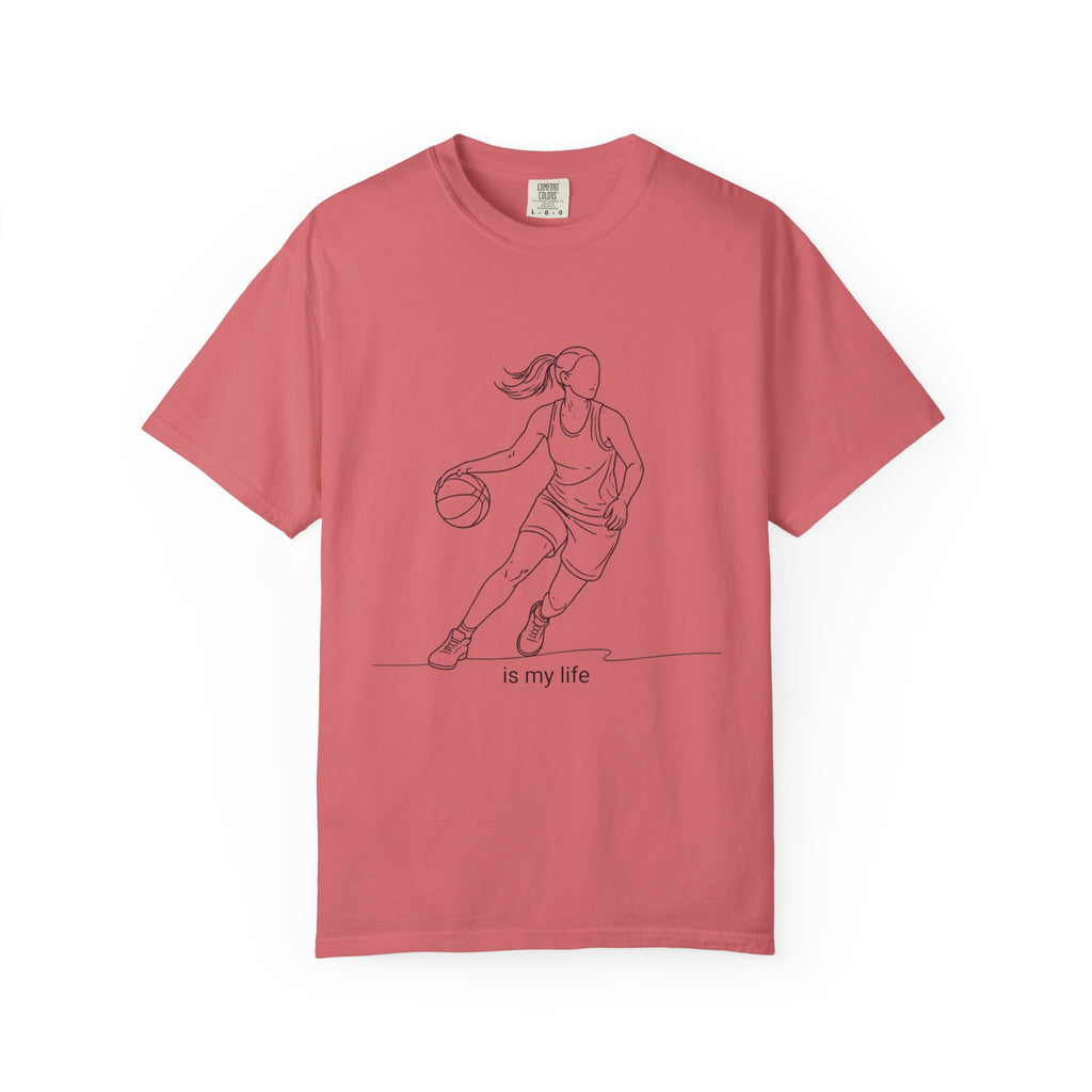 Basketball Is My Life T-Shirt — Women's Hoops Line Art Tee