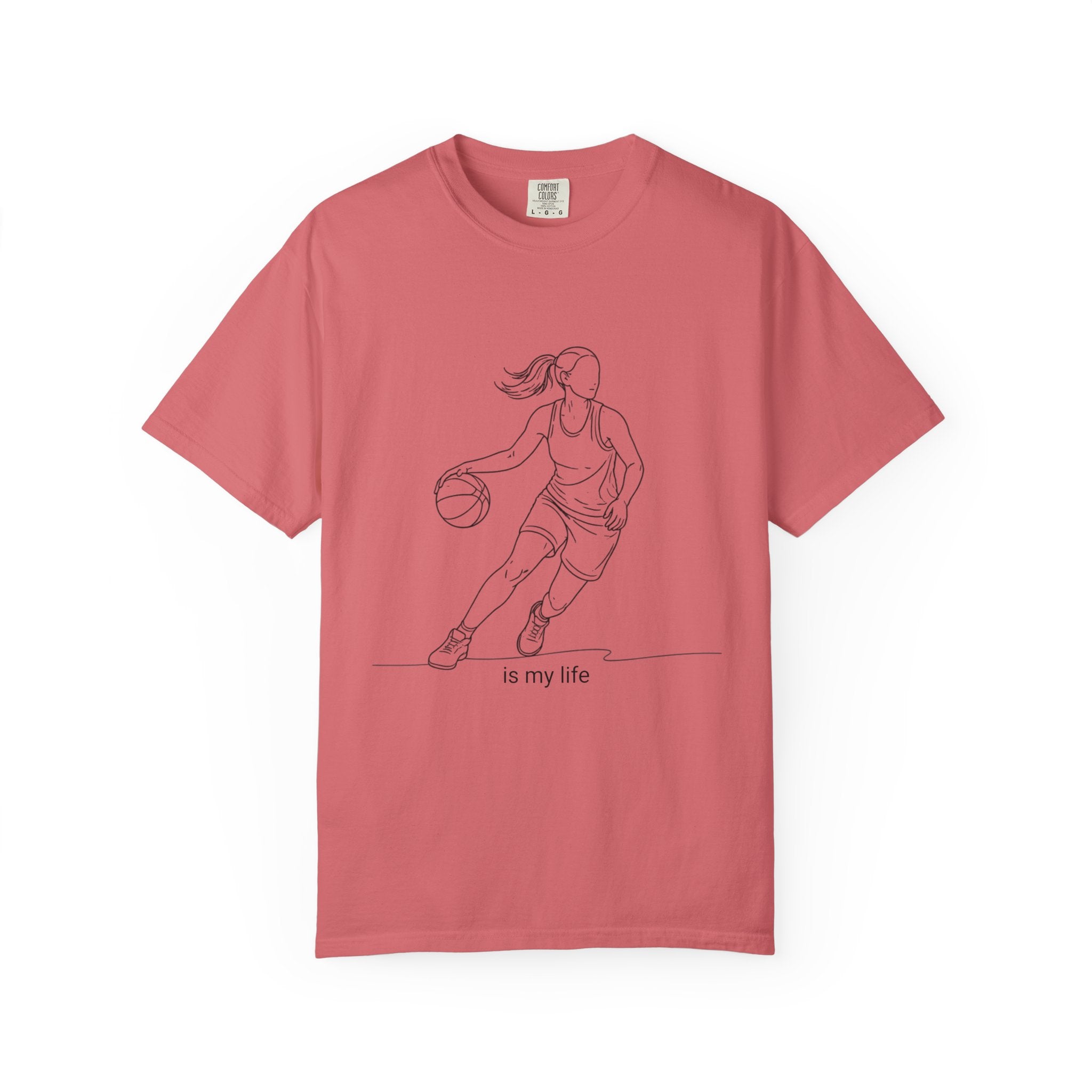 Basketball Is My Life T-Shirt — Women's Hoops Line Art Tee