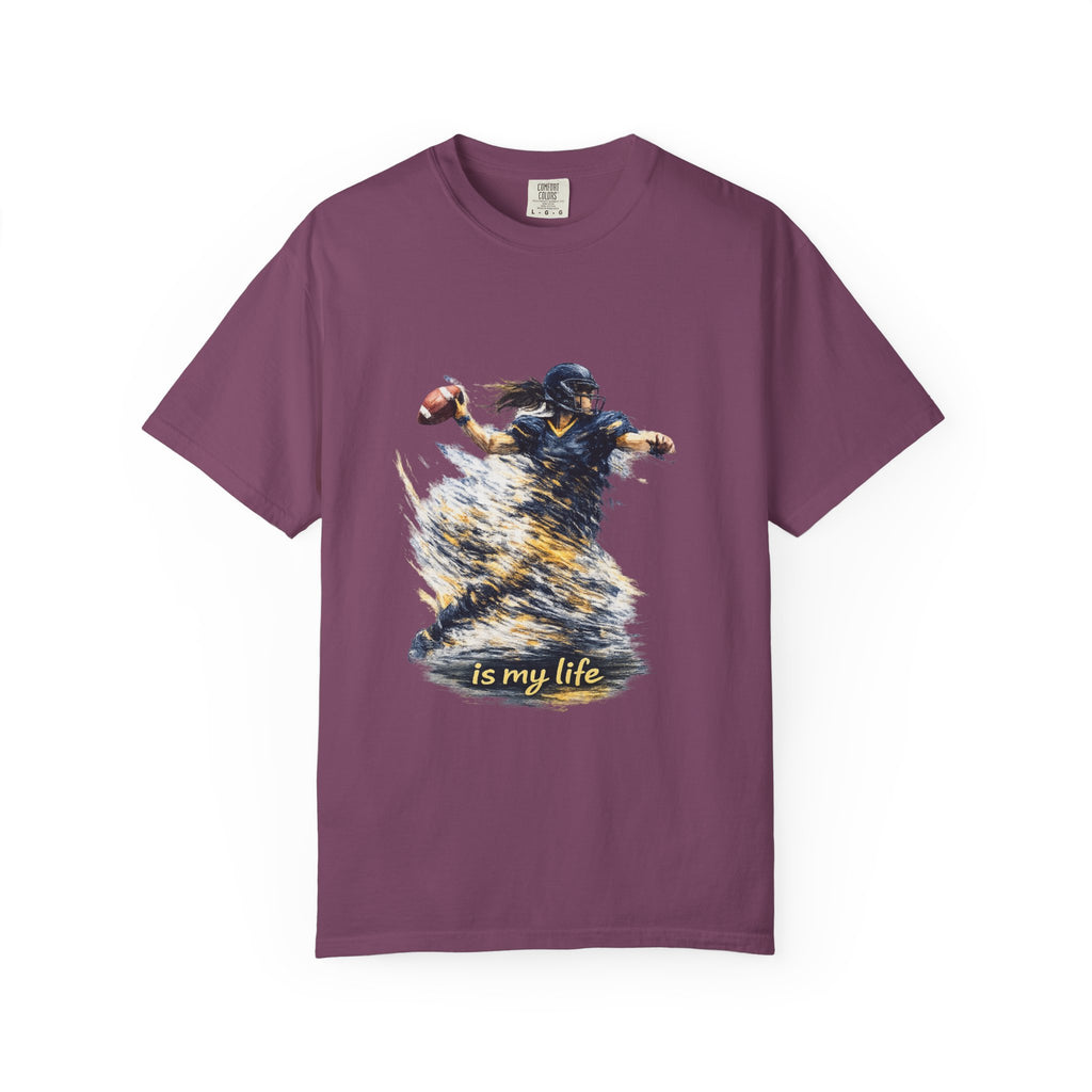 Football Female Player 'Is My Life' Graphic T-Shirt