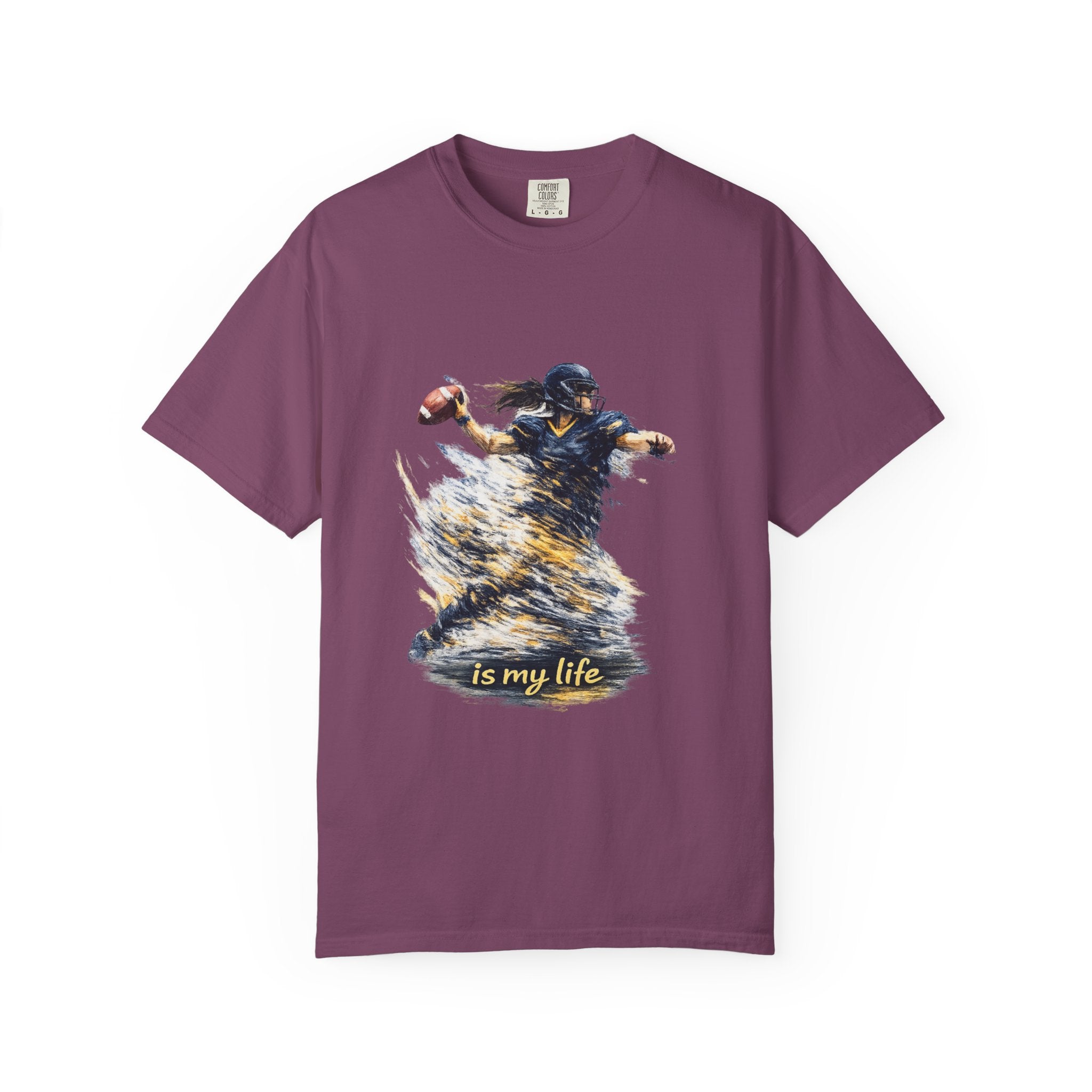 Football Female Player 'Is My Life' Graphic T-Shirt