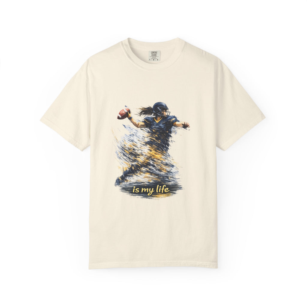 Football Female Player 'Is My Life' Graphic T-Shirt