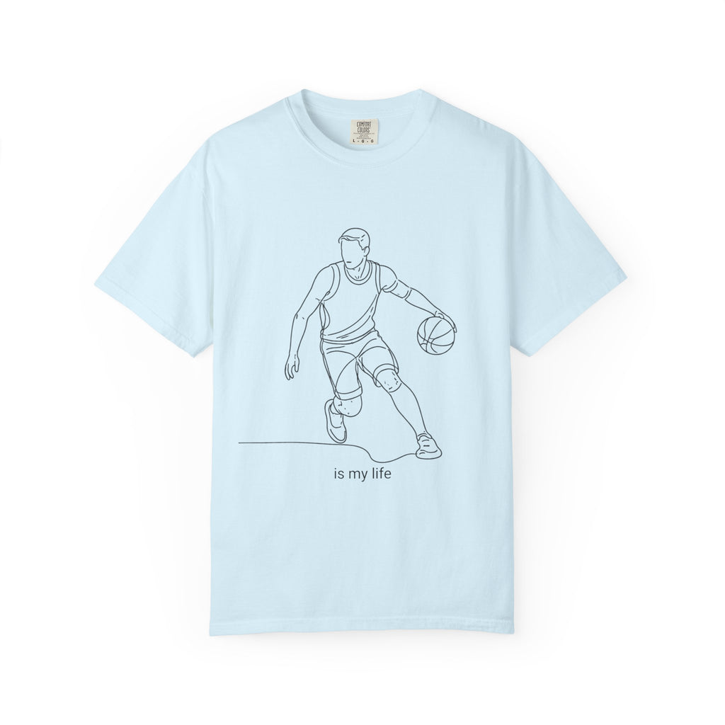 Basketball Is My Life T-Shirt — Minimal Line Art Basketball Tee