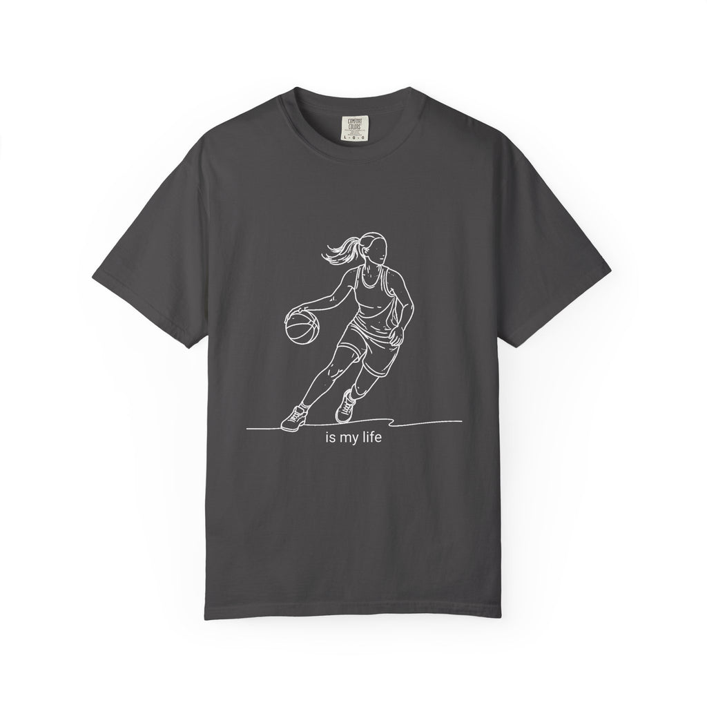 Basketball Is My Life T-Shirt — Women's Hoops Line Art Tee