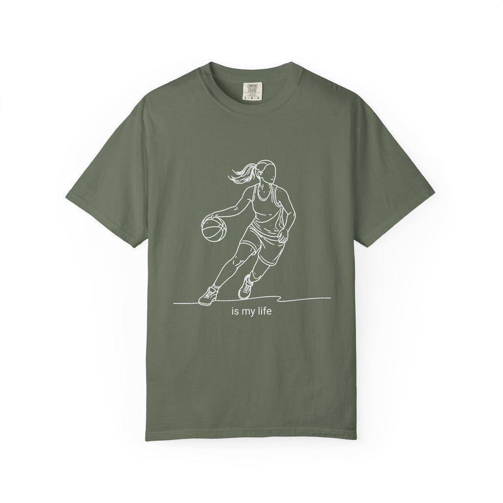 Basketball Is My Life T-Shirt — Women's Hoops Line Art Tee