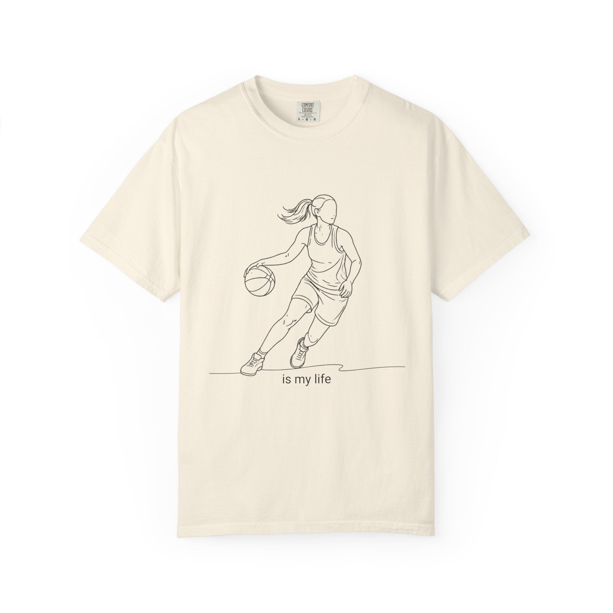 Basketball Is My Life T-Shirt — Women's Hoops Line Art Tee