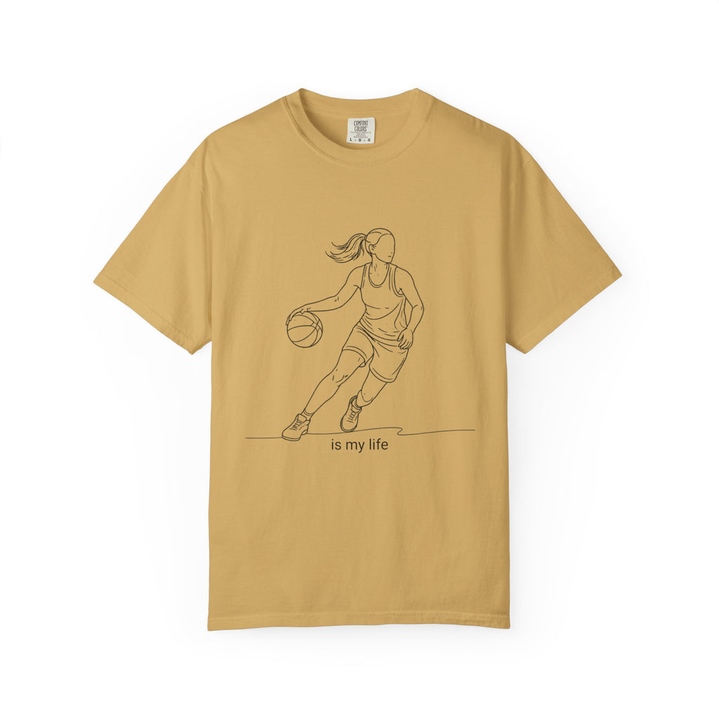 Basketball Is My Life T-Shirt — Women's Hoops Line Art Tee