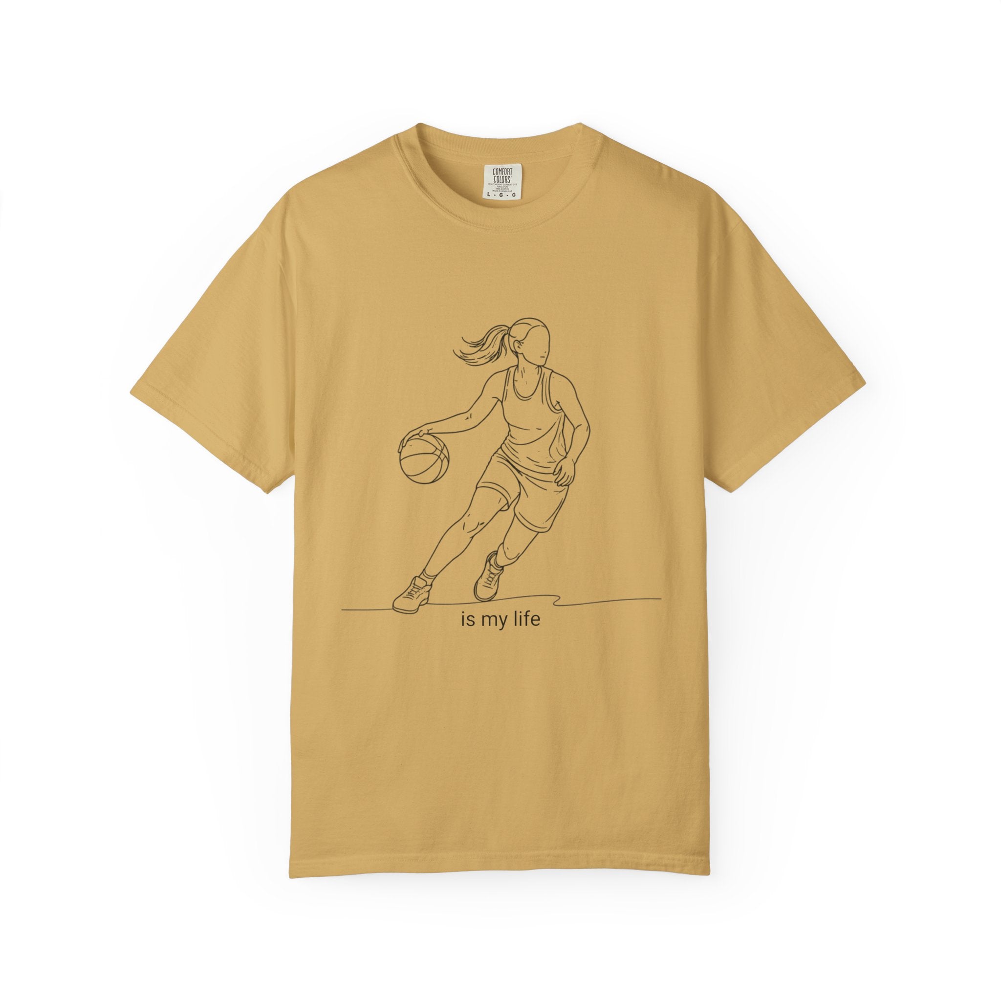 Basketball Is My Life T-Shirt — Women's Hoops Line Art Tee