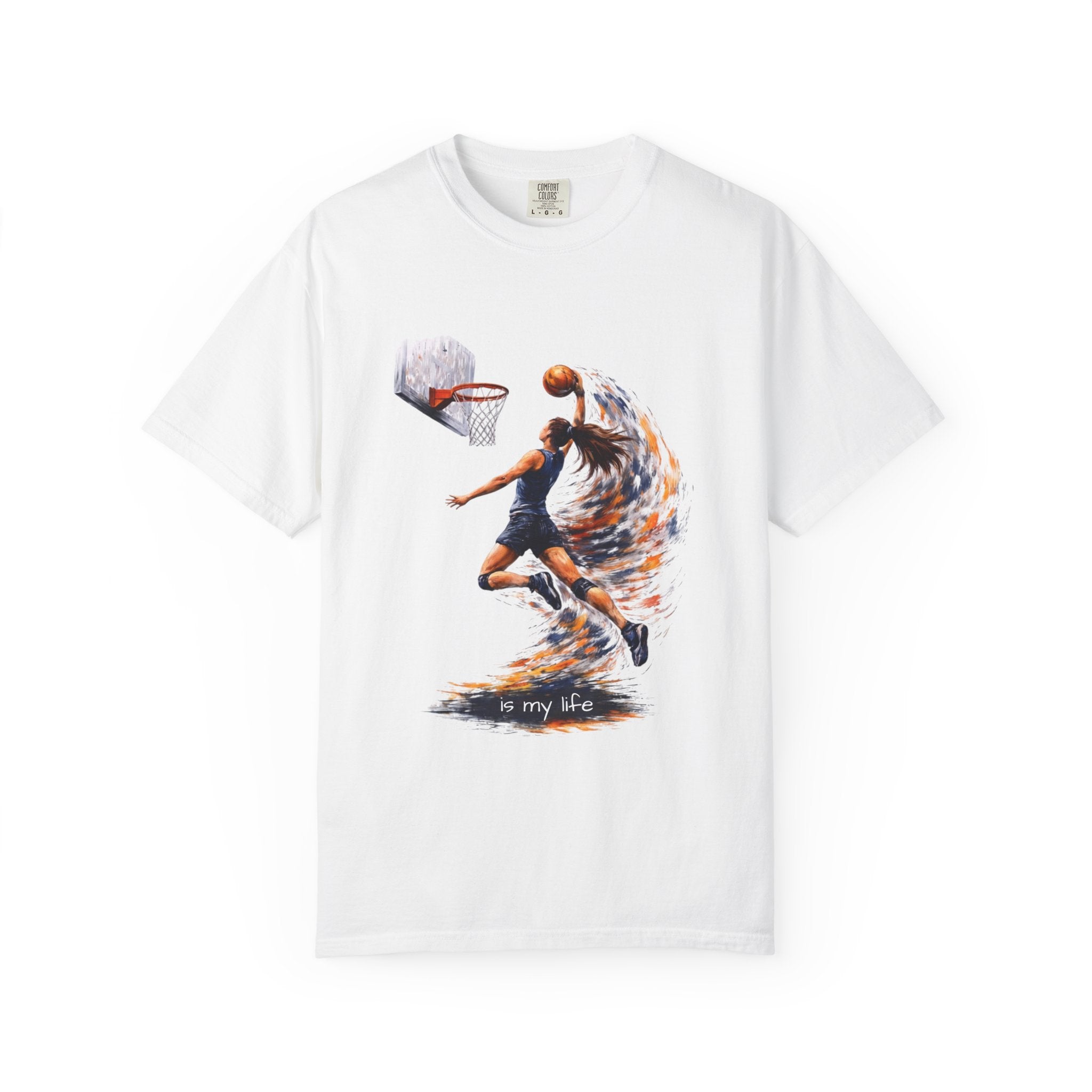 Basketball Dunk Graphic T-Shirt — "Basketball is my life" Player Art Tee