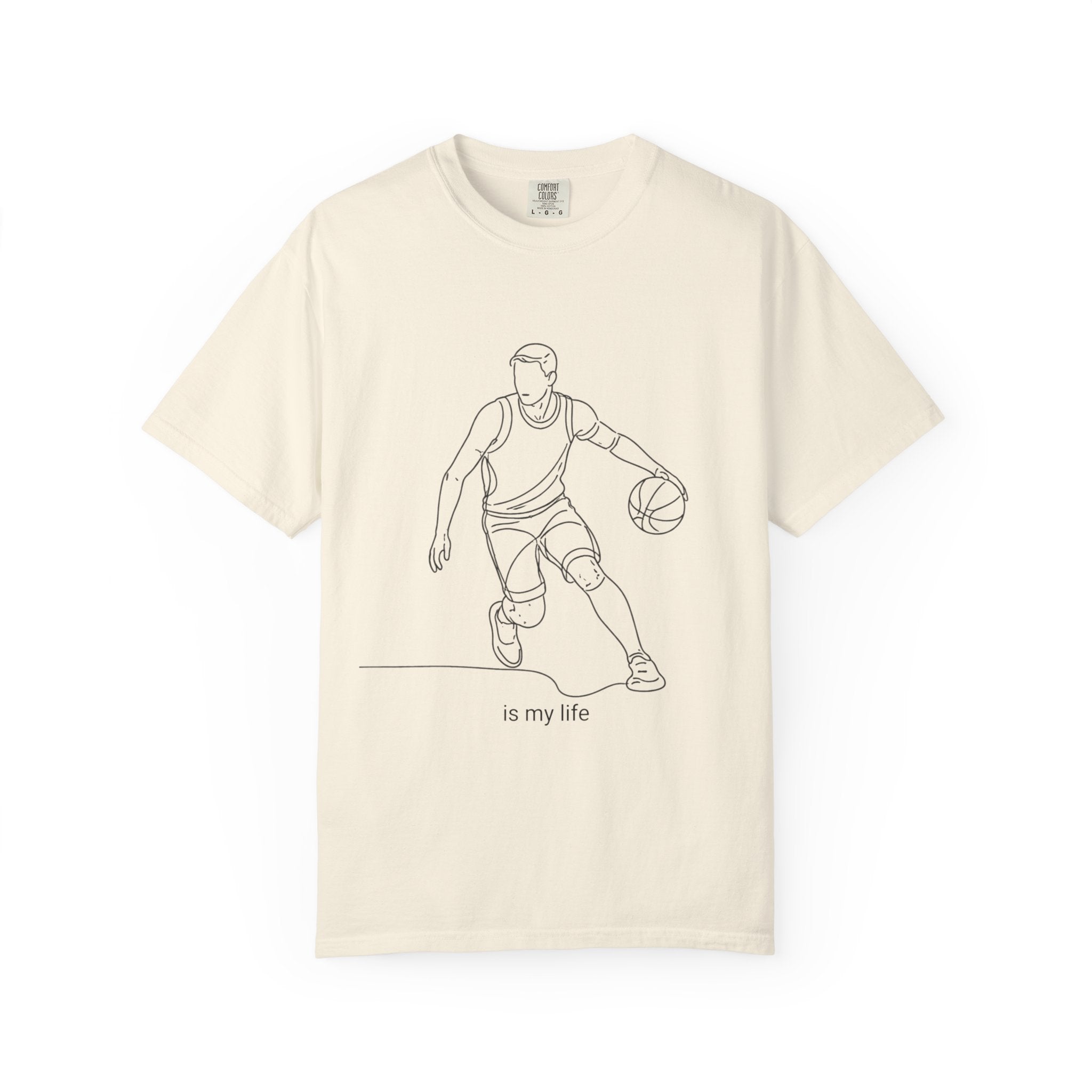 Basketball Is My Life T-Shirt — Minimal Line Art Basketball Tee