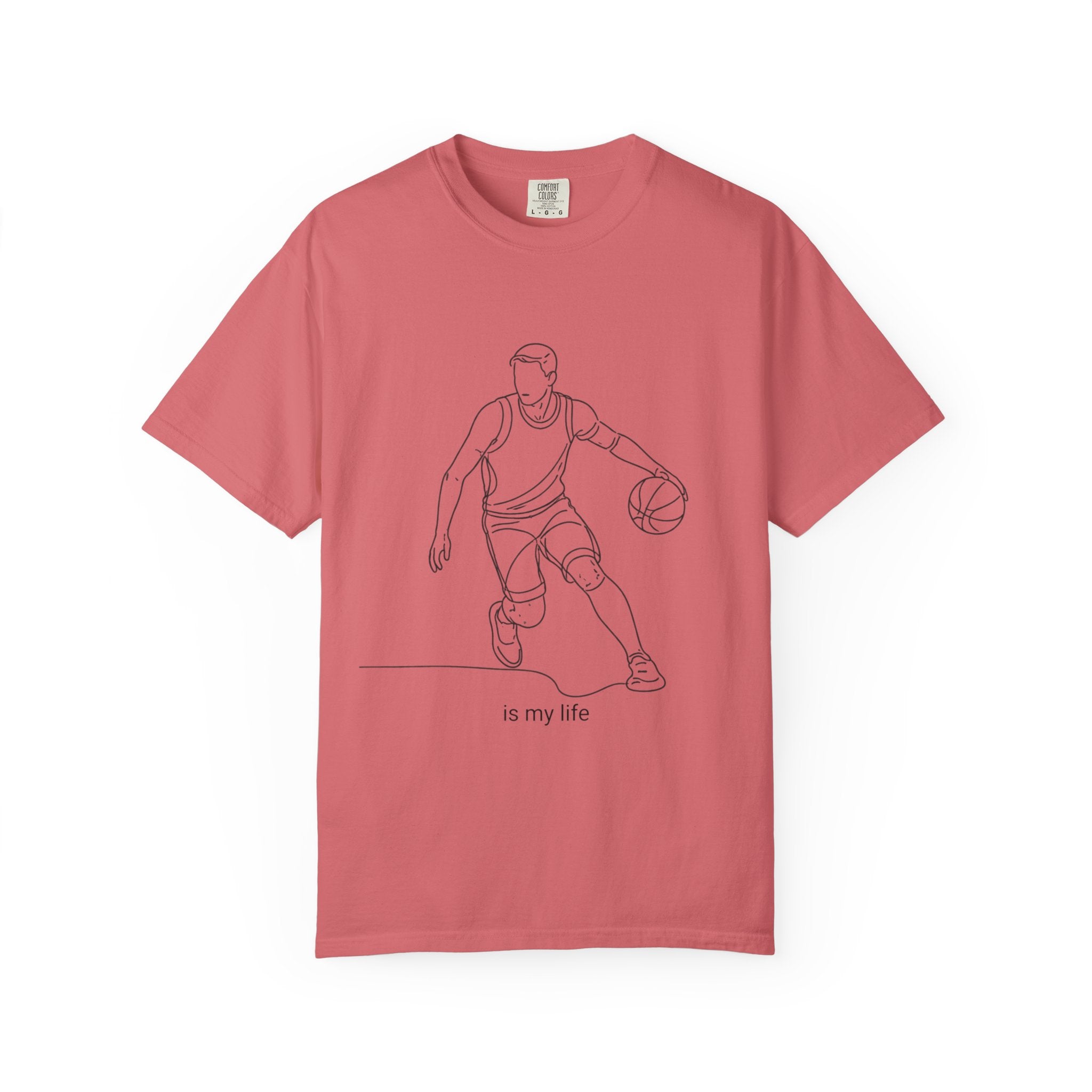 Basketball Is My Life T-Shirt — Minimal Line Art Basketball Tee