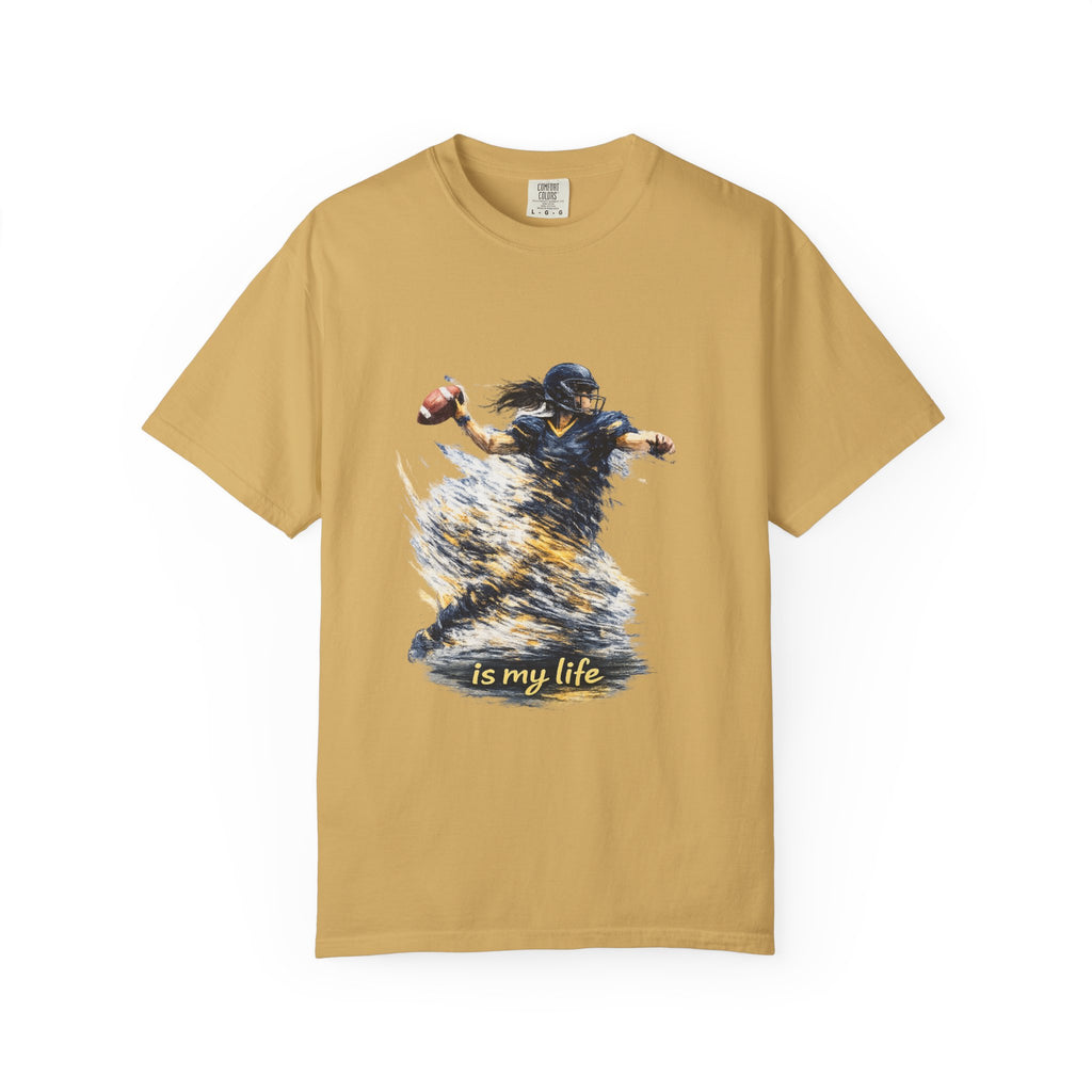 Football Female Player 'Is My Life' Graphic T-Shirt