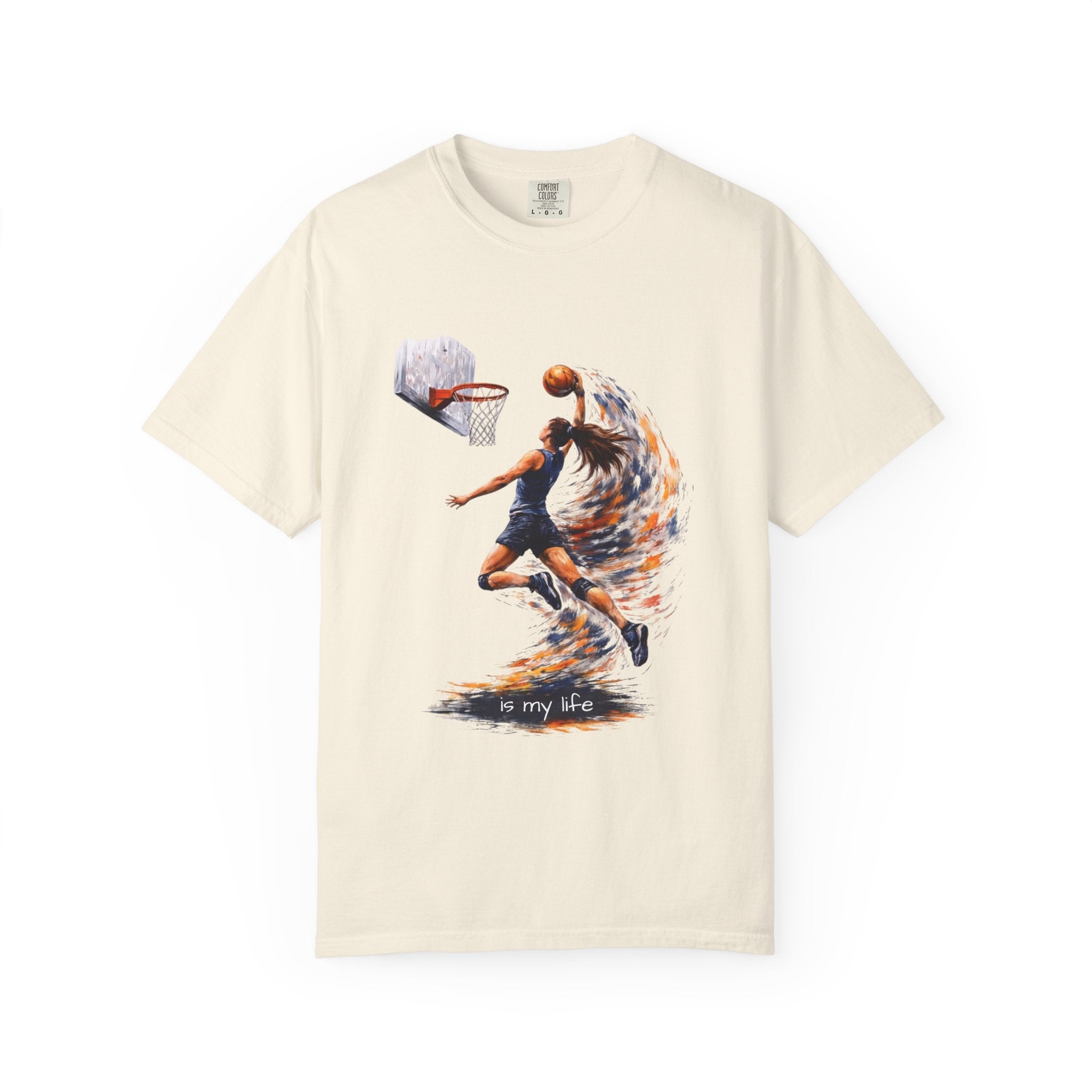 Basketball Dunk Graphic T-Shirt — "Basketball is my life" Player Art Tee