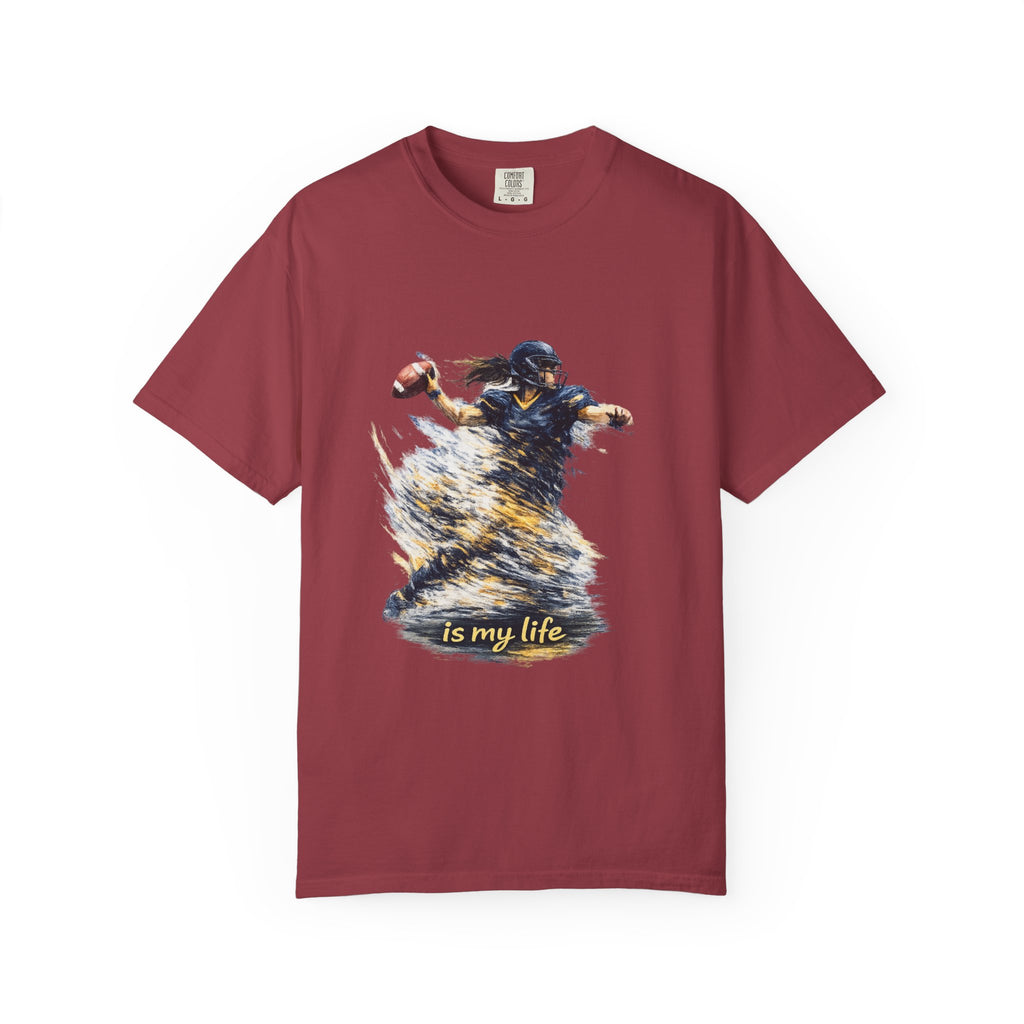 Football Female Player 'Is My Life' Graphic T-Shirt