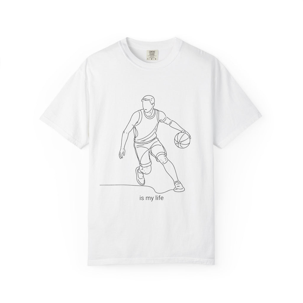 Basketball Is My Life T-Shirt — Minimal Line Art Basketball Tee