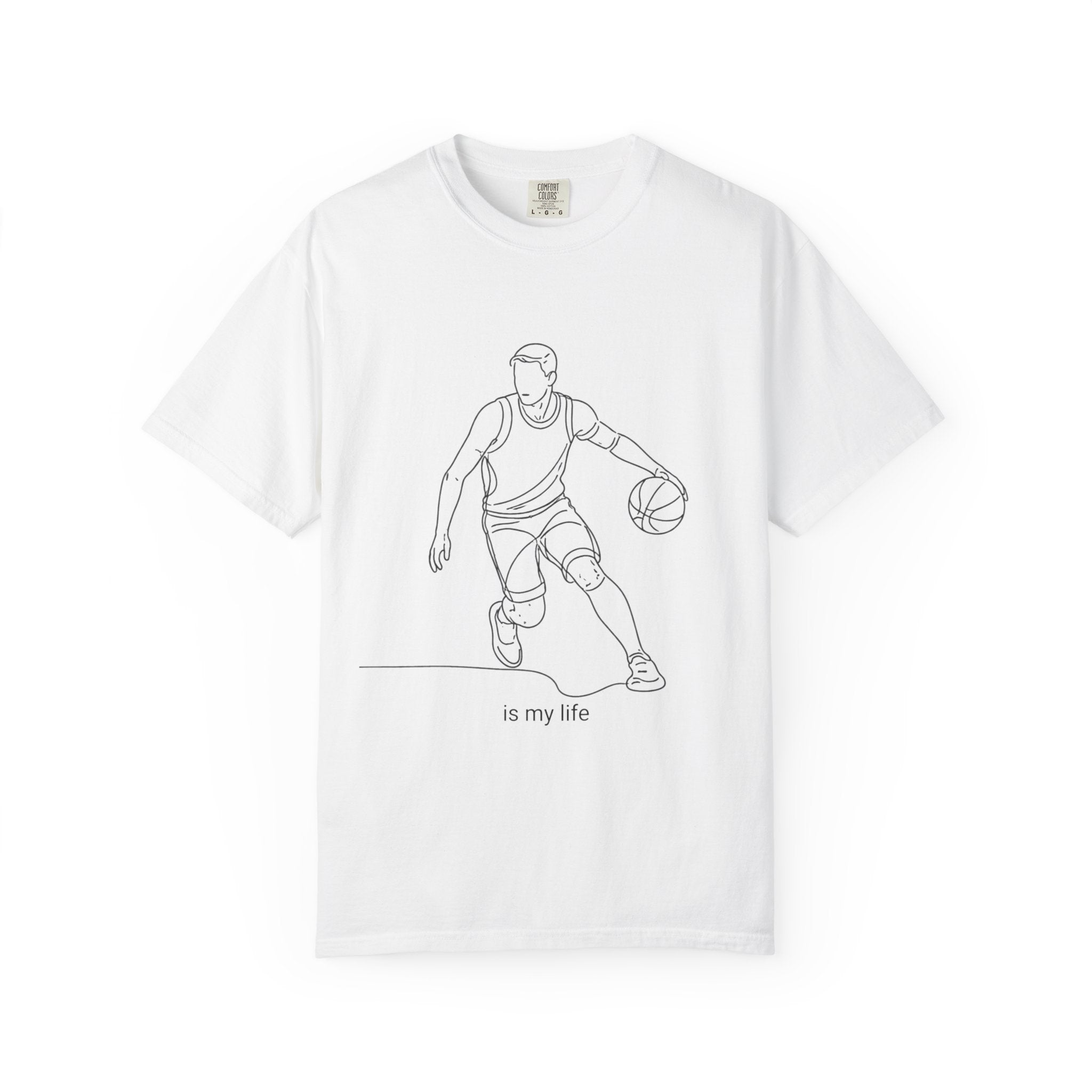 Basketball Is My Life T-Shirt — Minimal Line Art Basketball Tee