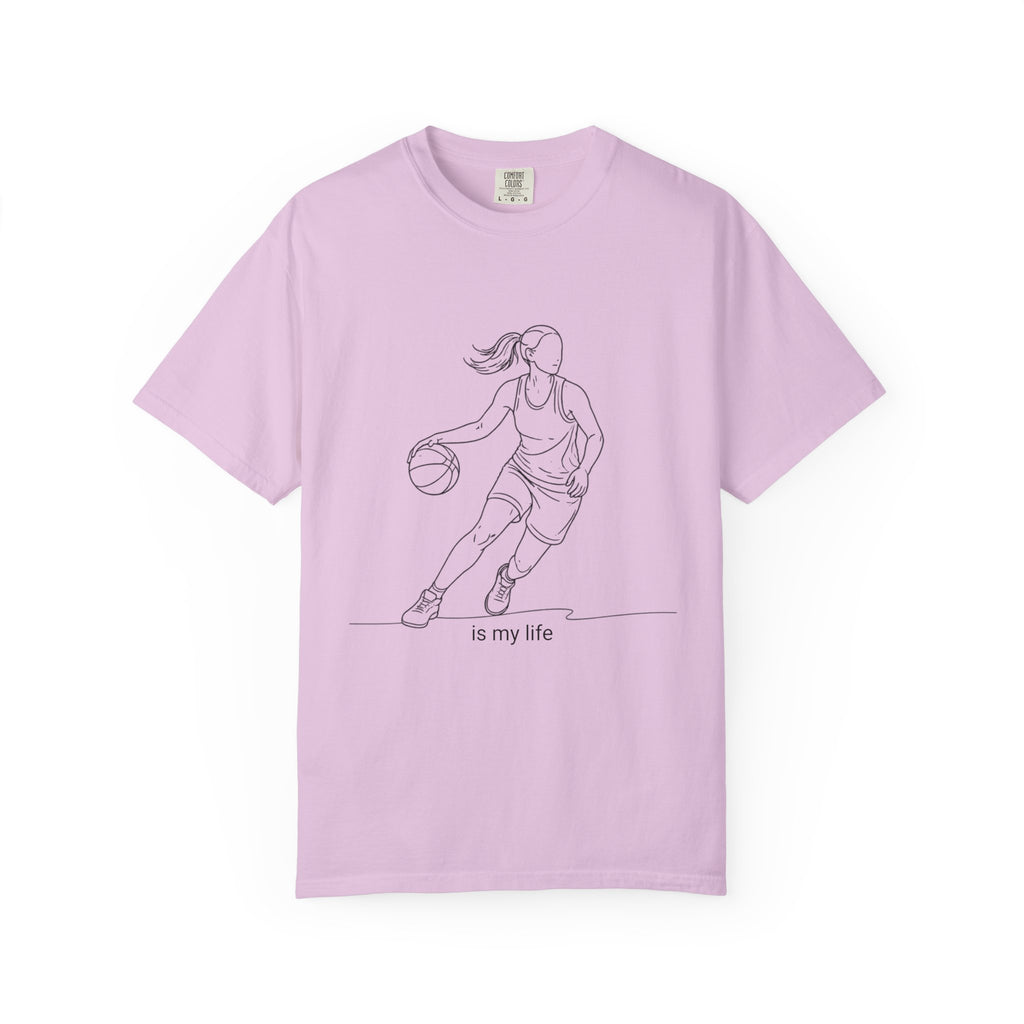 Basketball Is My Life T-Shirt — Women's Hoops Line Art Tee