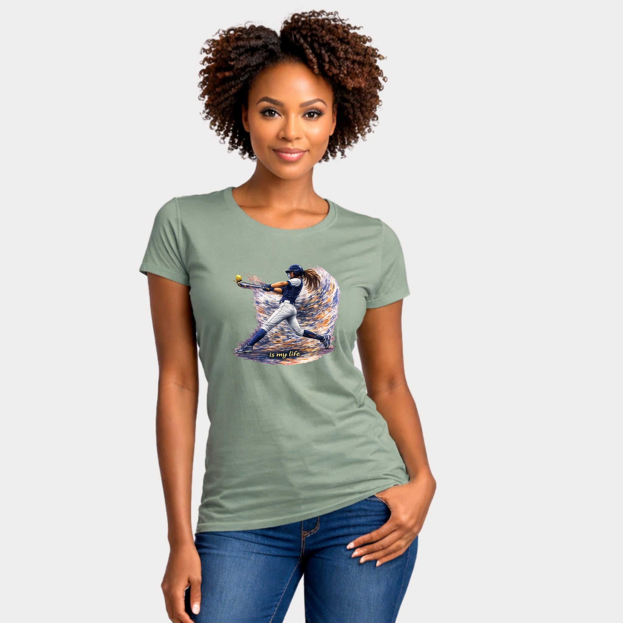 Baseball Batter Brushstroke Short Sleeve T-Shirt