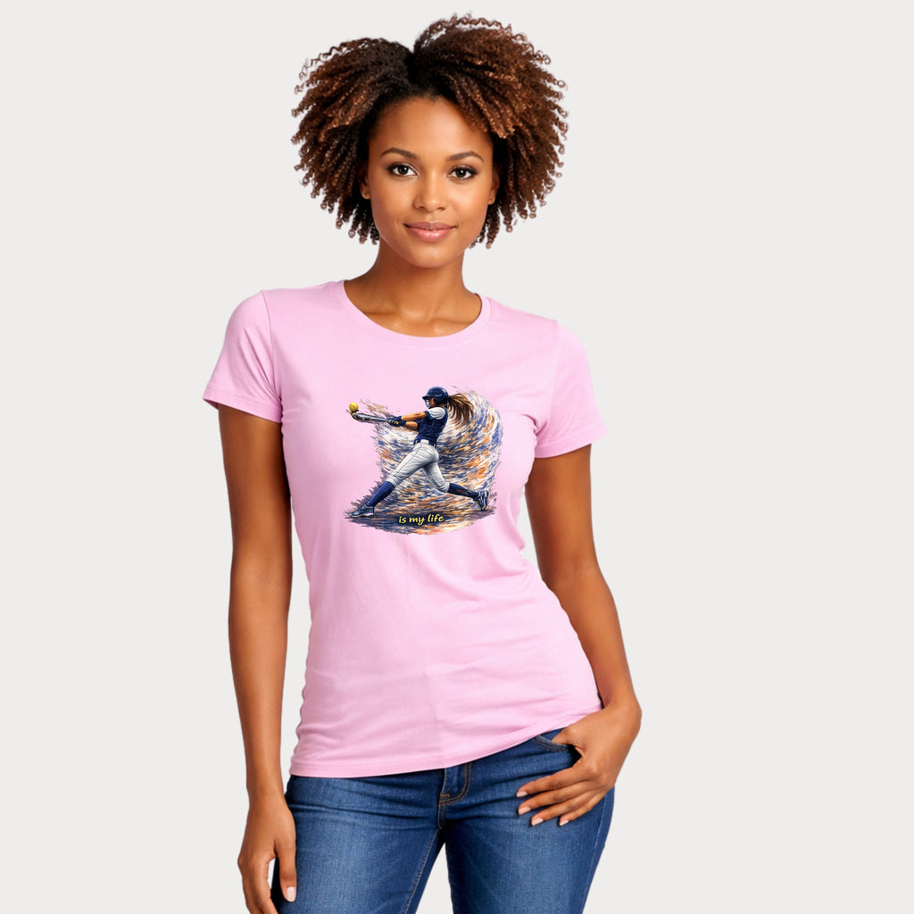 Baseball Batter Brushstroke Short Sleeve T-Shirt