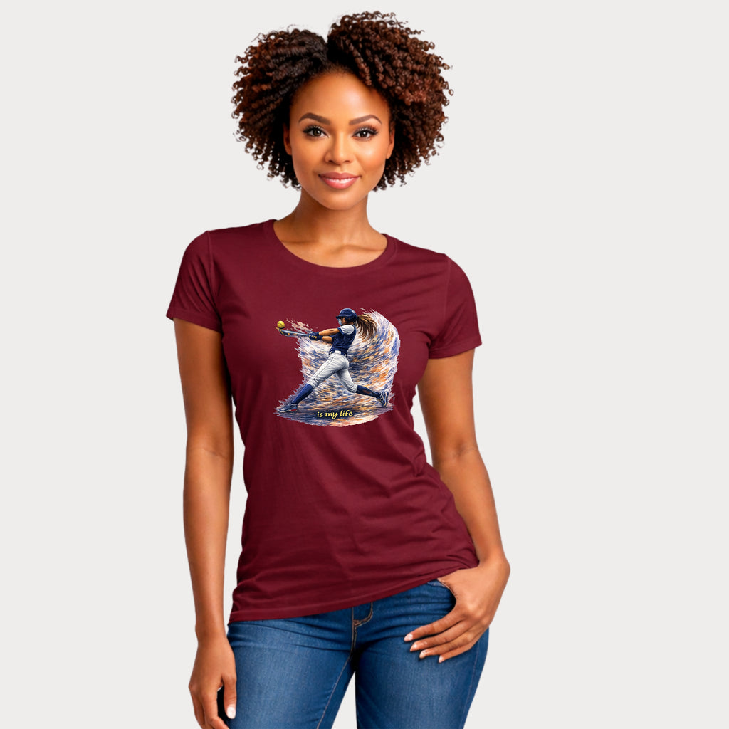 Baseball Batter Brushstroke Short Sleeve T-Shirt