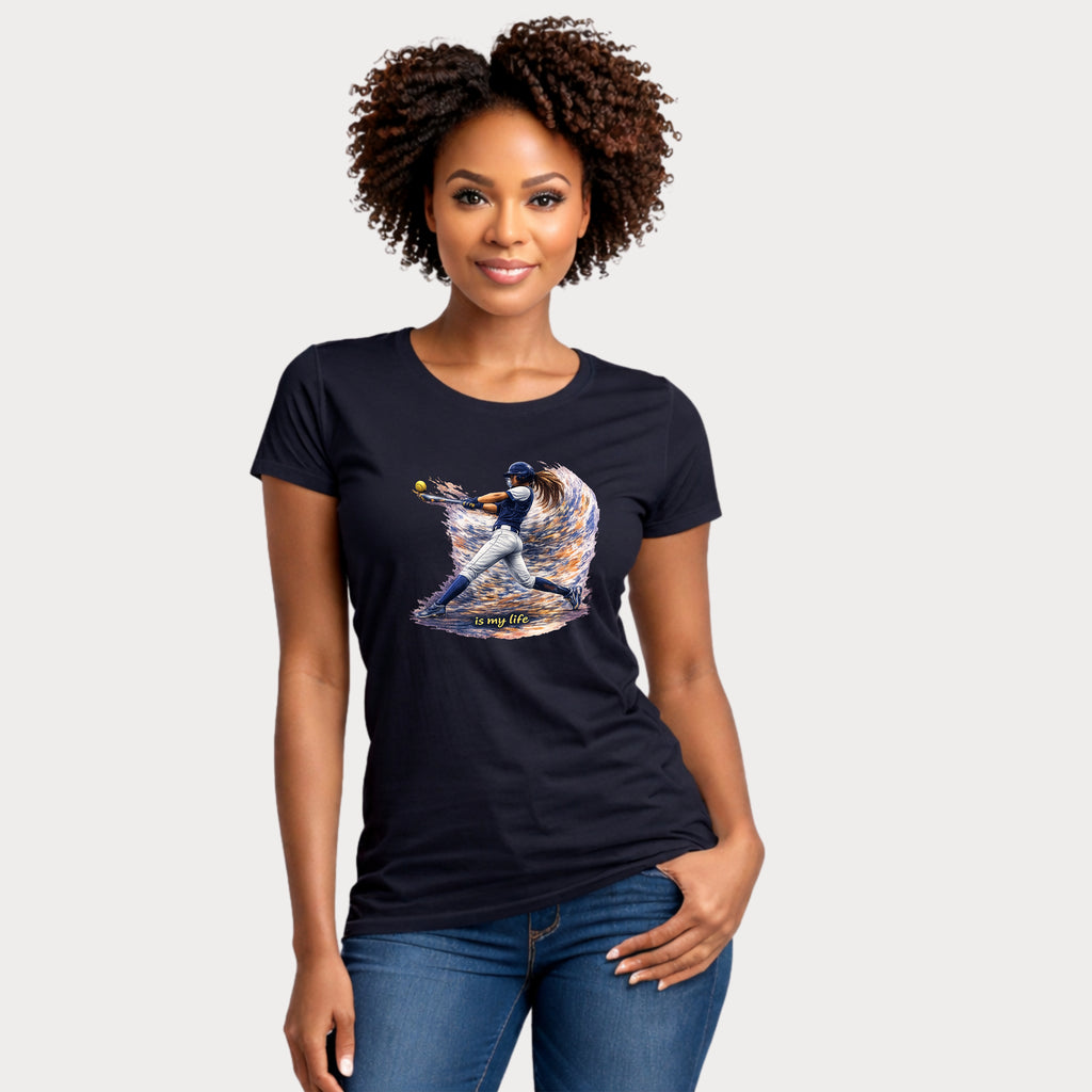 Baseball Batter Brushstroke Short Sleeve T-Shirt
