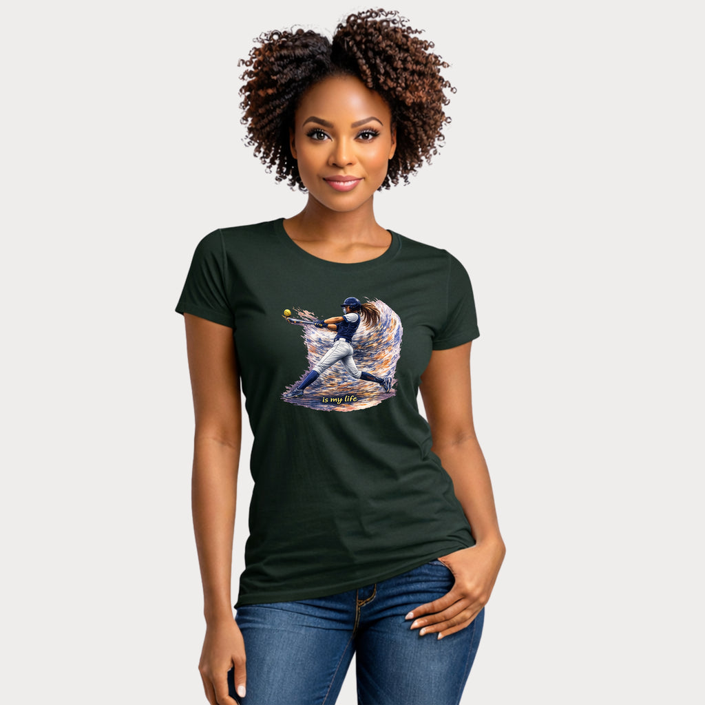 Baseball Batter Brushstroke Short Sleeve T-Shirt