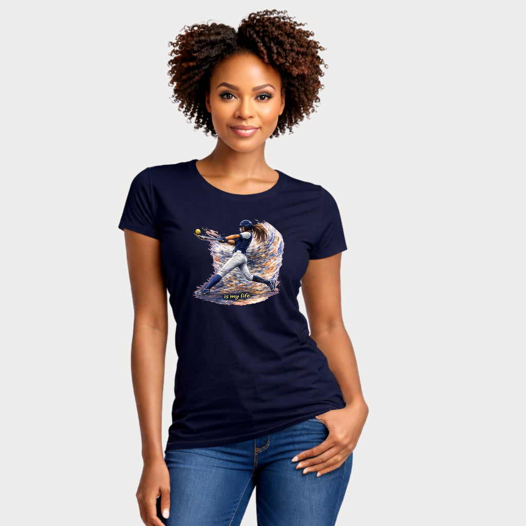 Baseball Batter Brushstroke Short Sleeve T-Shirt