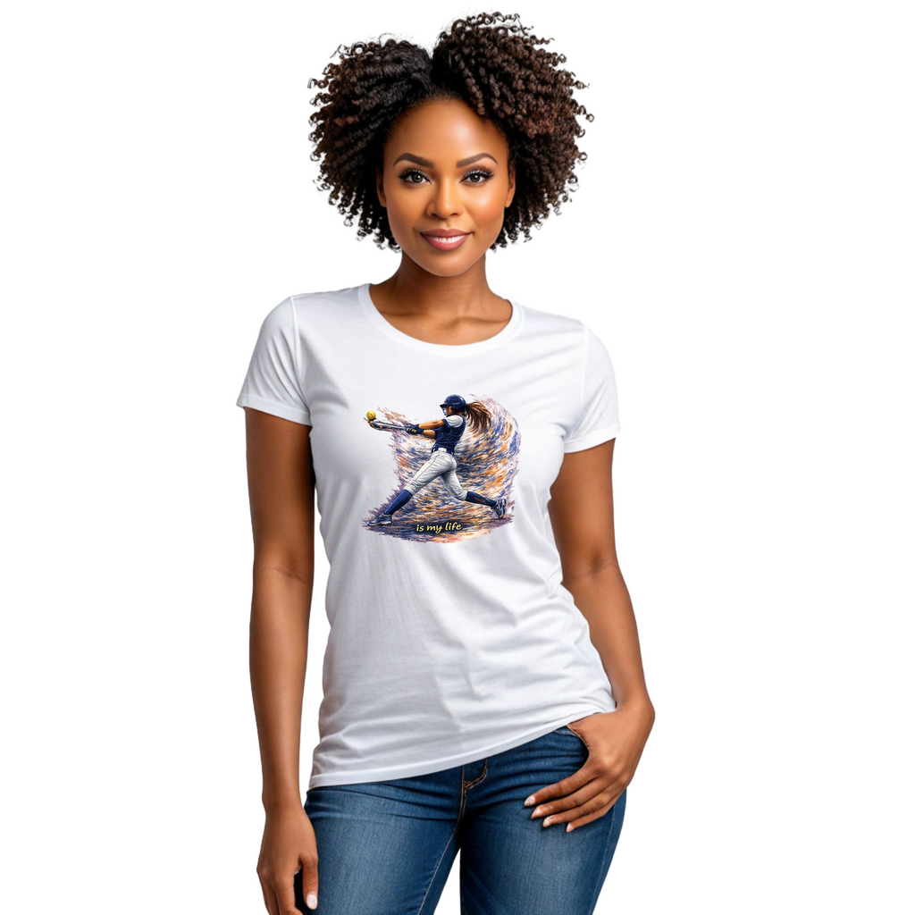 Baseball Batter Brushstroke Short Sleeve T-Shirt