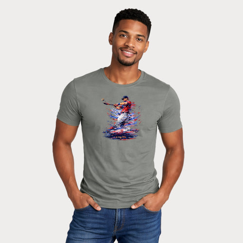 Baseball Brushstroke Short Sleeve T-Shirt