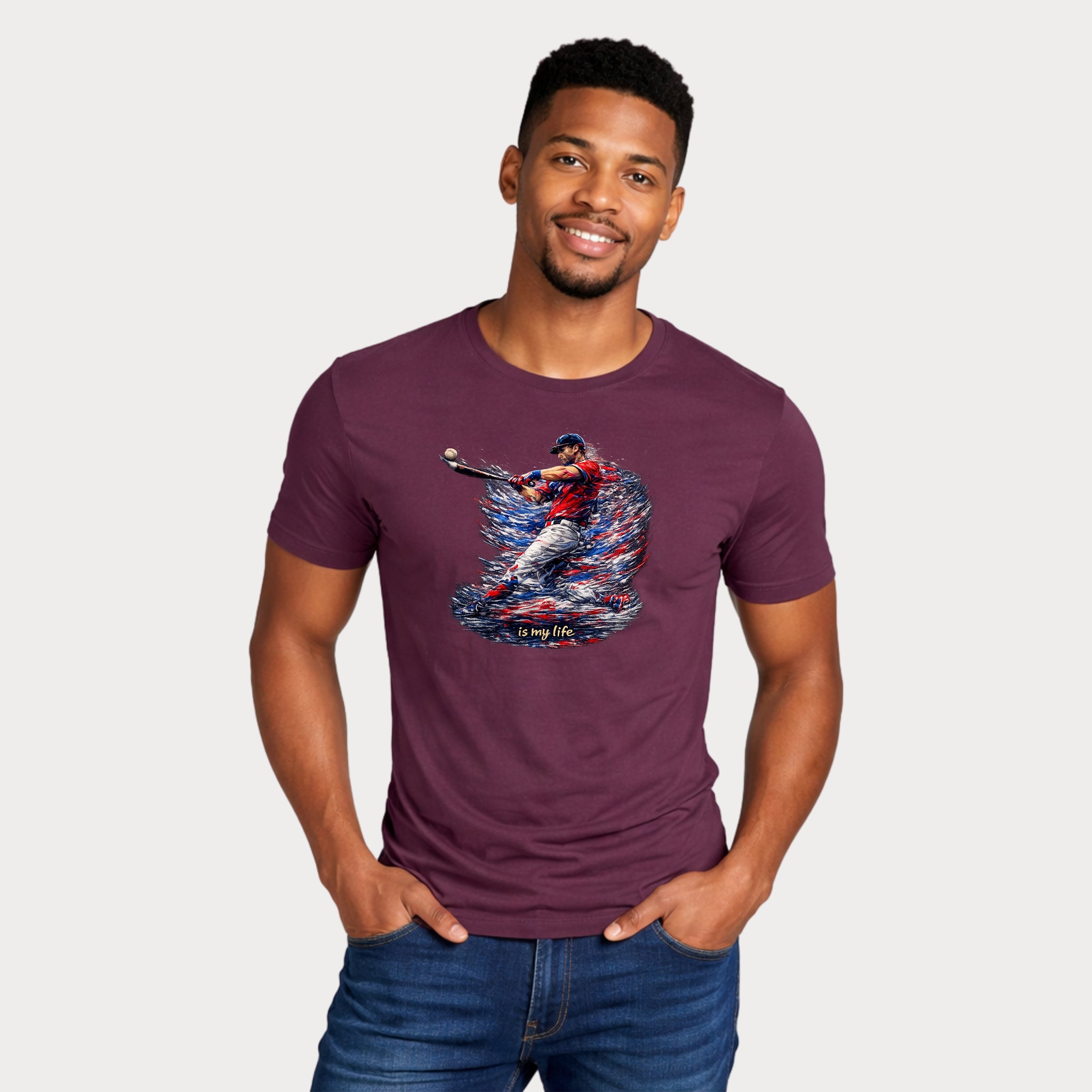 Baseball Brushstroke Short Sleeve T-Shirt