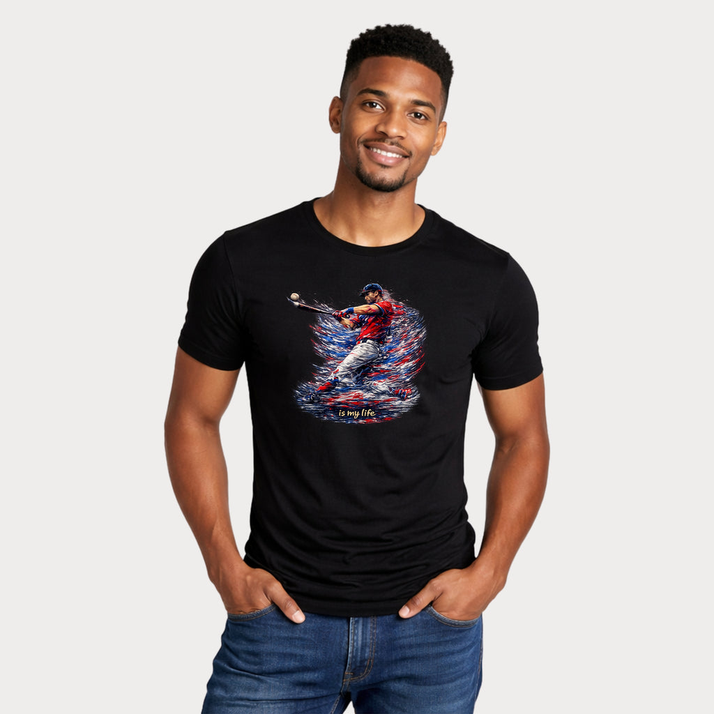 Baseball Brushstroke Short Sleeve T-Shirt