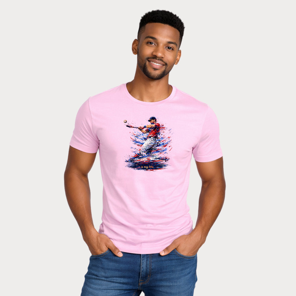 Baseball Brushstroke Short Sleeve T-Shirt