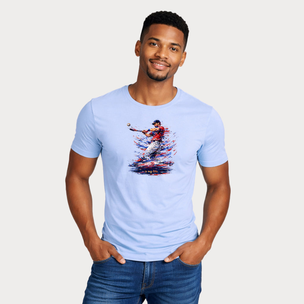 Baseball Brushstroke Short Sleeve T-Shirt