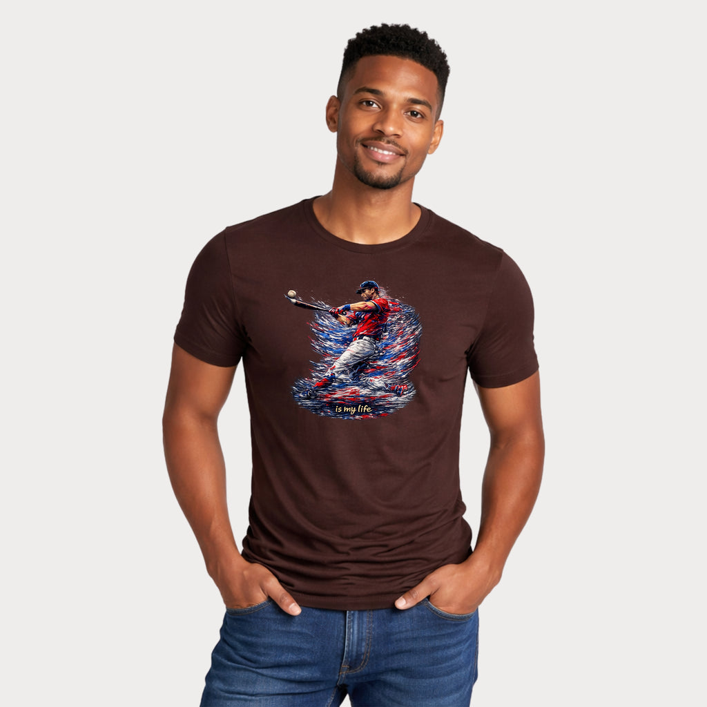 Baseball Brushstroke Short Sleeve T-Shirt